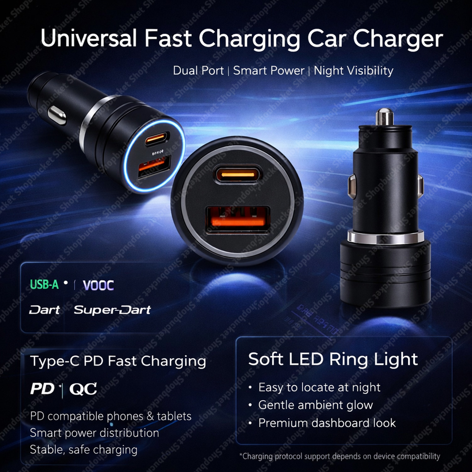 Image of SB 100 W Qualcomm Certified Turbo Car Charger