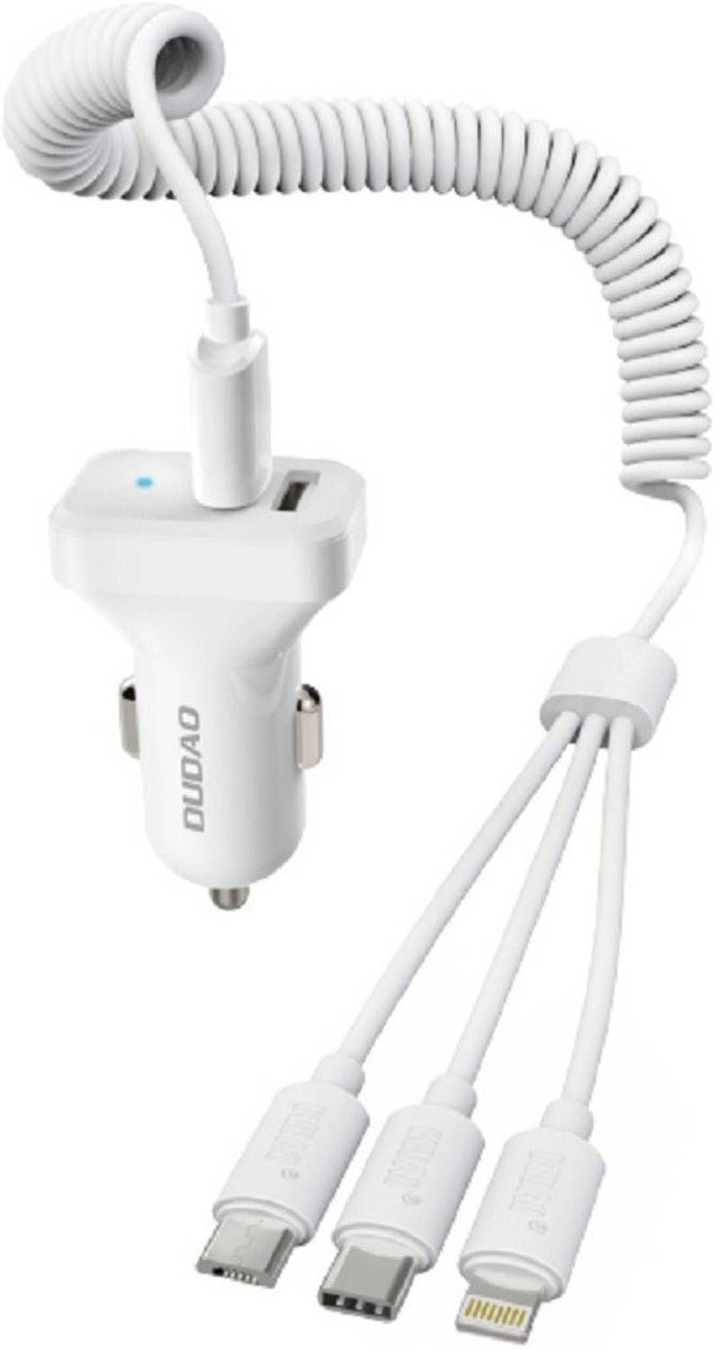 DUDAO 37.2 W Qualcomm Certified Turbo Car Charger (White, With US