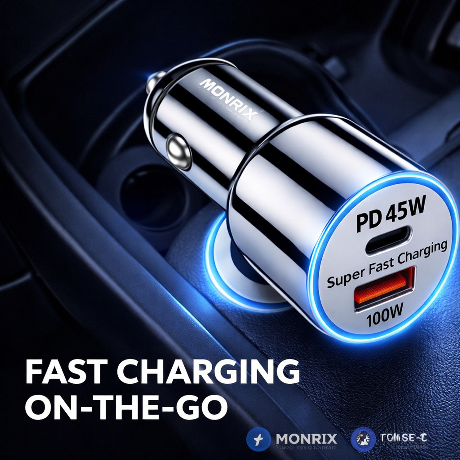 Image of Monrix 145 W Qualcomm Certified Turbo Car Charger
