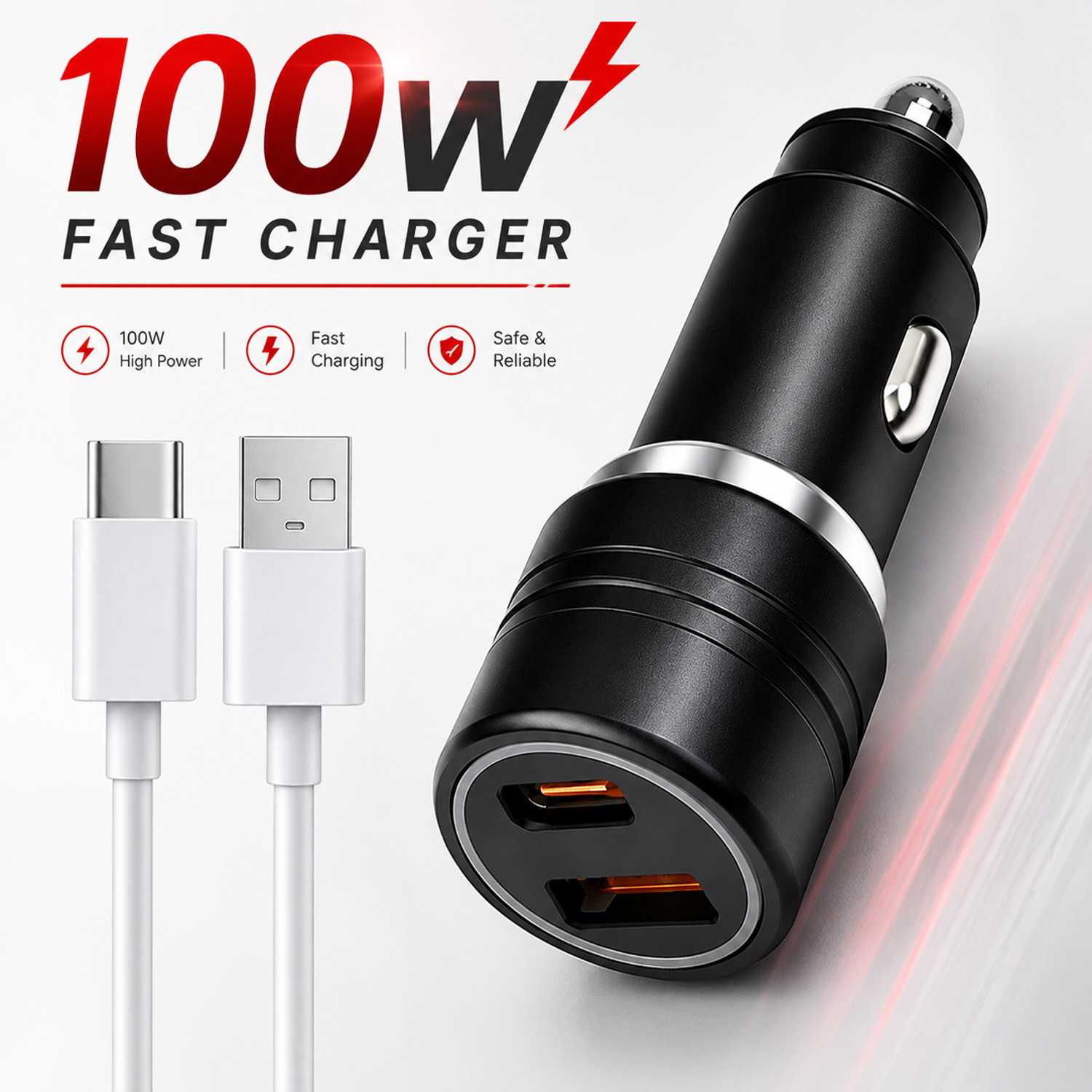 Image of SB 100 W Qualcomm Certified Turbo Car Charger