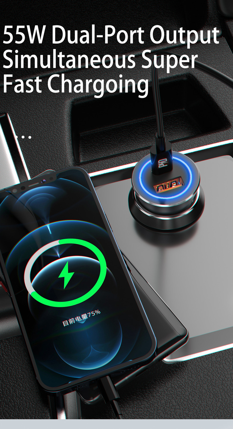 Image of DUDAO 55 W Qualcomm Certified Turbo Car Charger