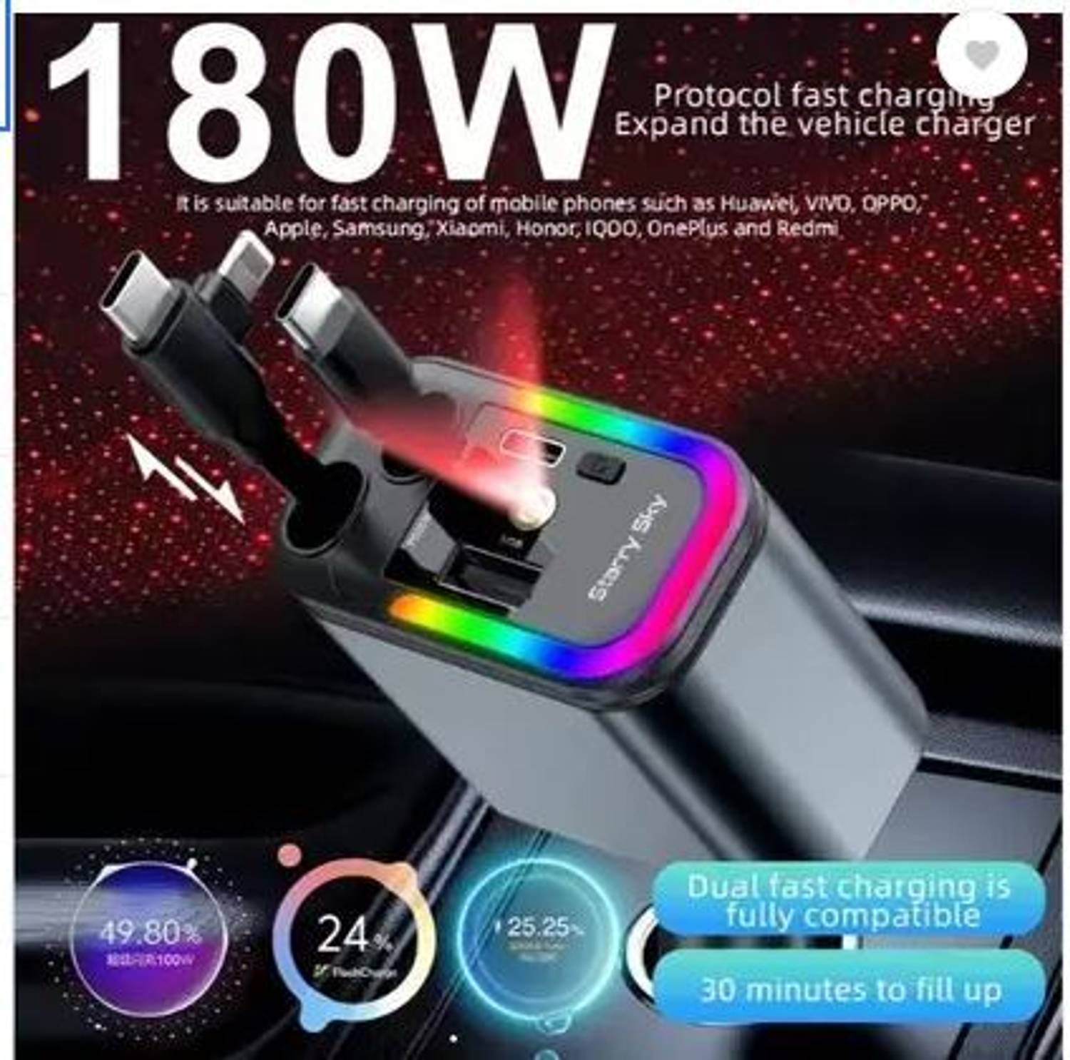 aybor 180 W Turbo Car Charger - Image 3