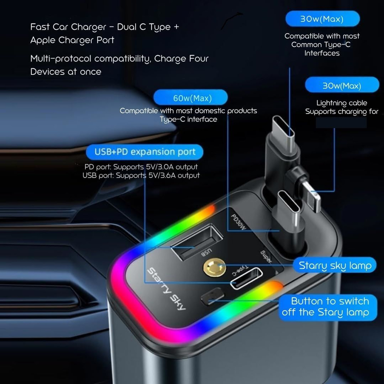 Image of aybor 180 W Qualcomm Certified Turbo Car Charger