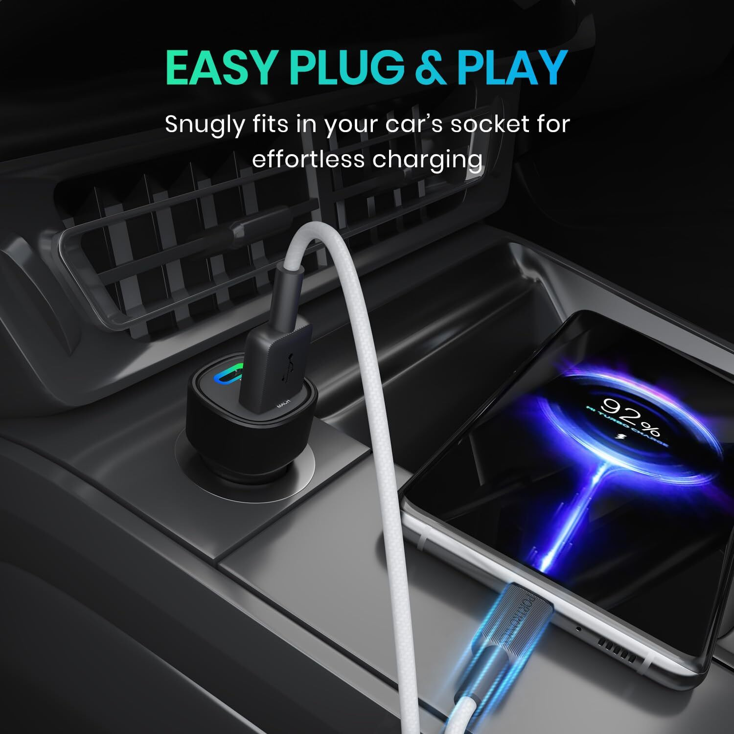 Image of Portronics 80 W Turbo Car Charger
