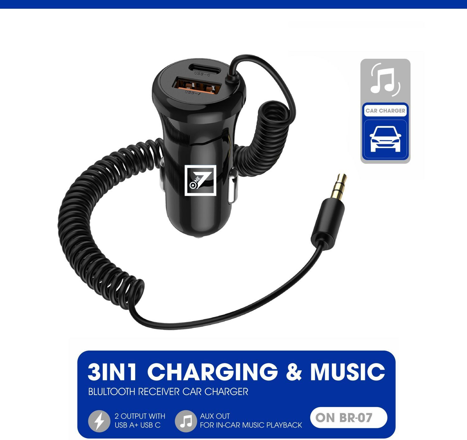 Image of ONE 7 3 Amp Turbo Car Charger
