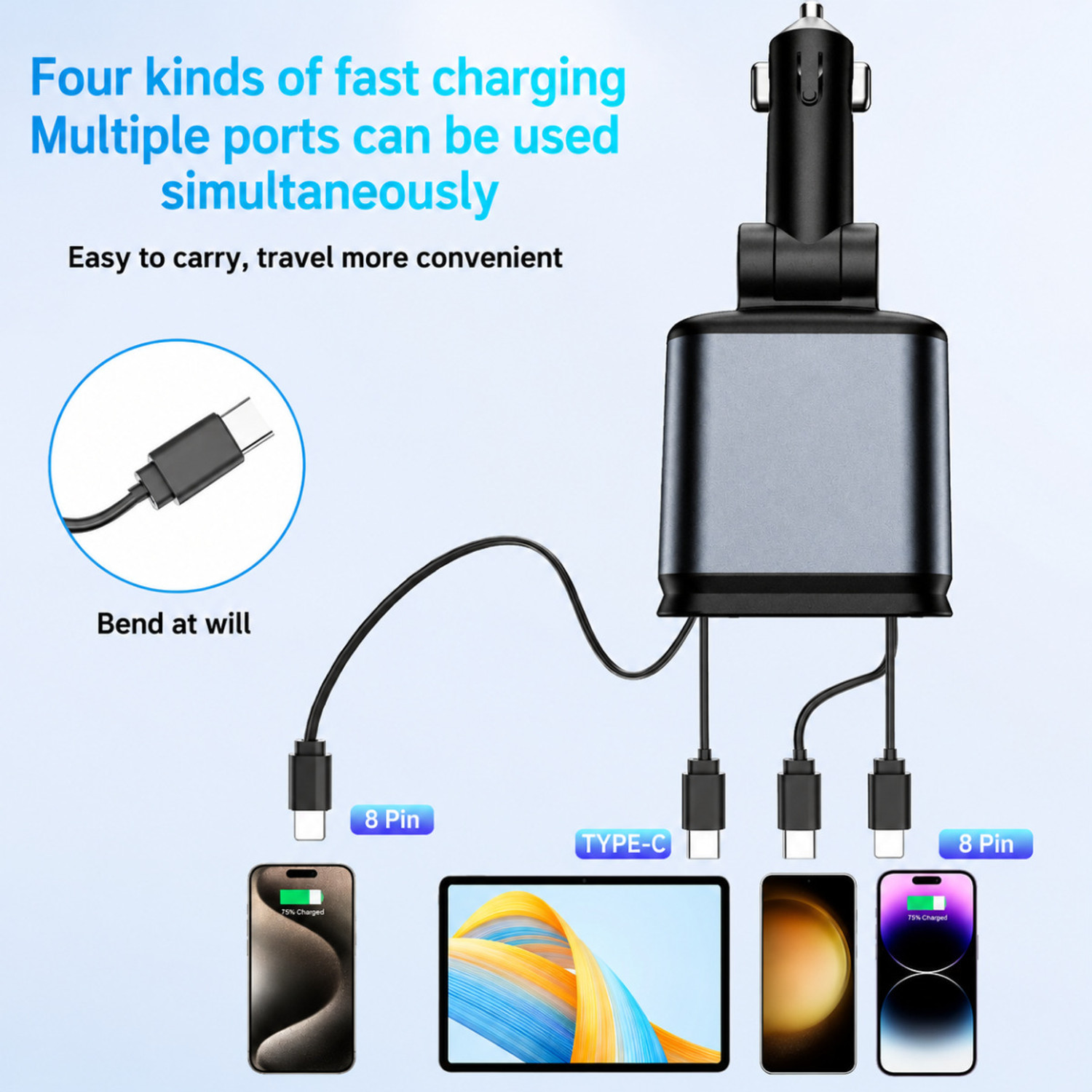 Image of RV Enterprises 4 Amp Qualcomm Certified Turbo Car Charger