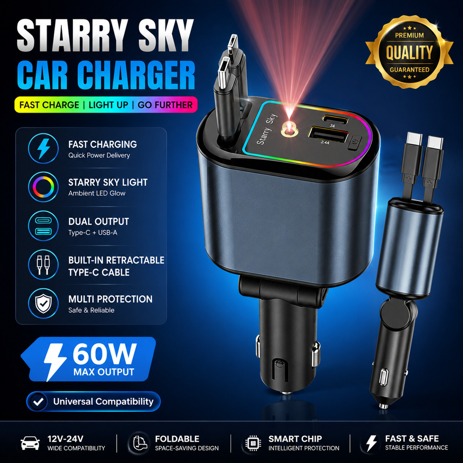 Image of AG INDUSTRY 4 Amp Qualcomm Certified Turbo Car Charger