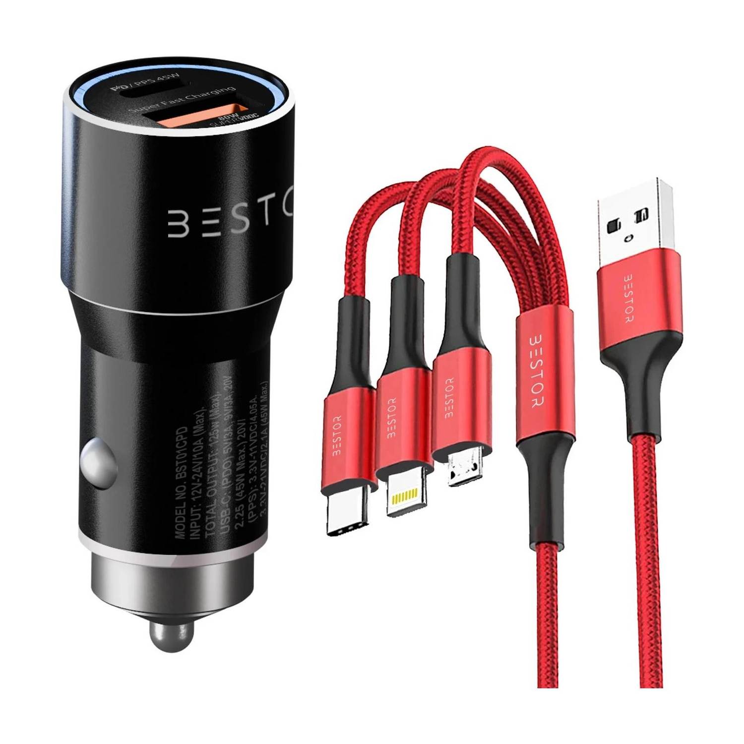 Bestor 125 W Qualcomm 3.0 Turbo Car Charger