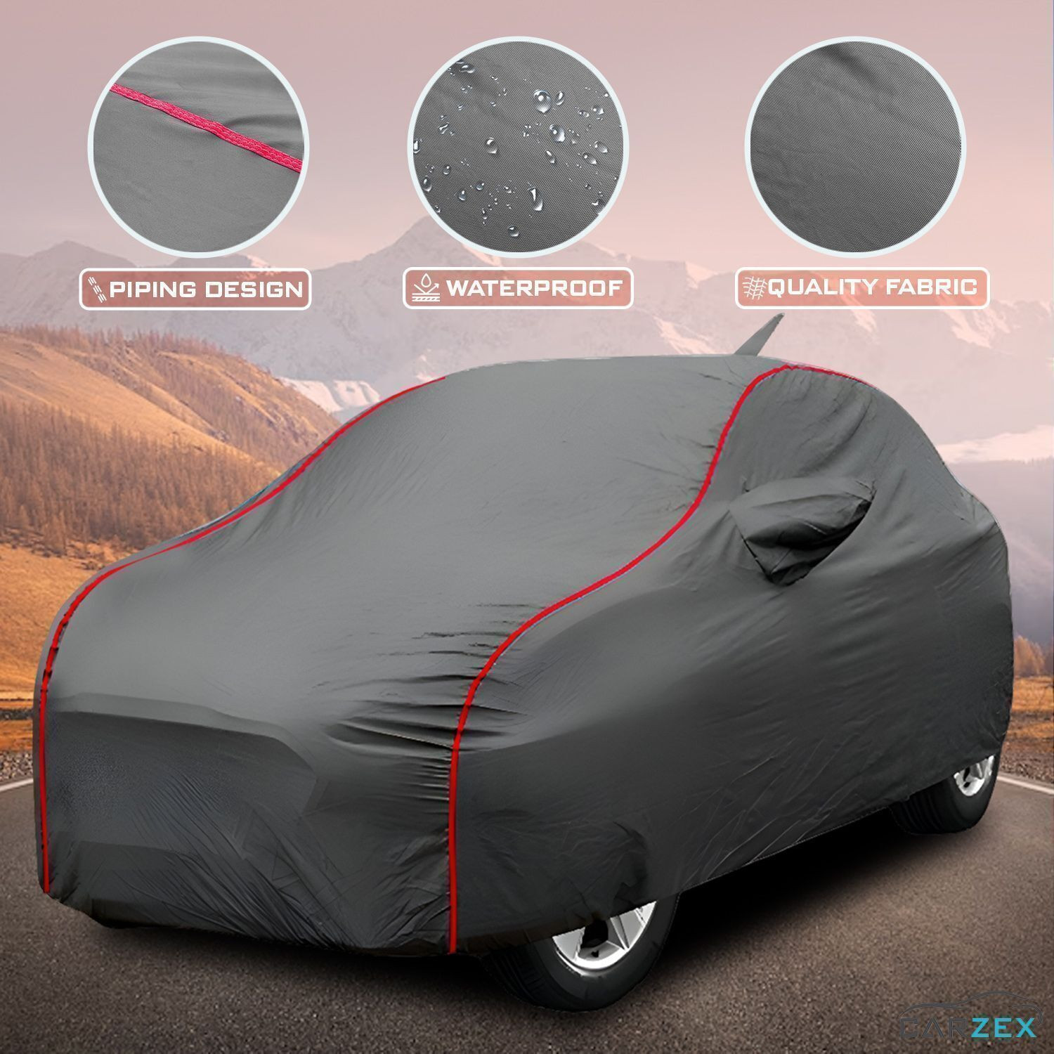 Image of CARZEX Car Cover For Hyundai Elite i20 (With Mirror Pockets)