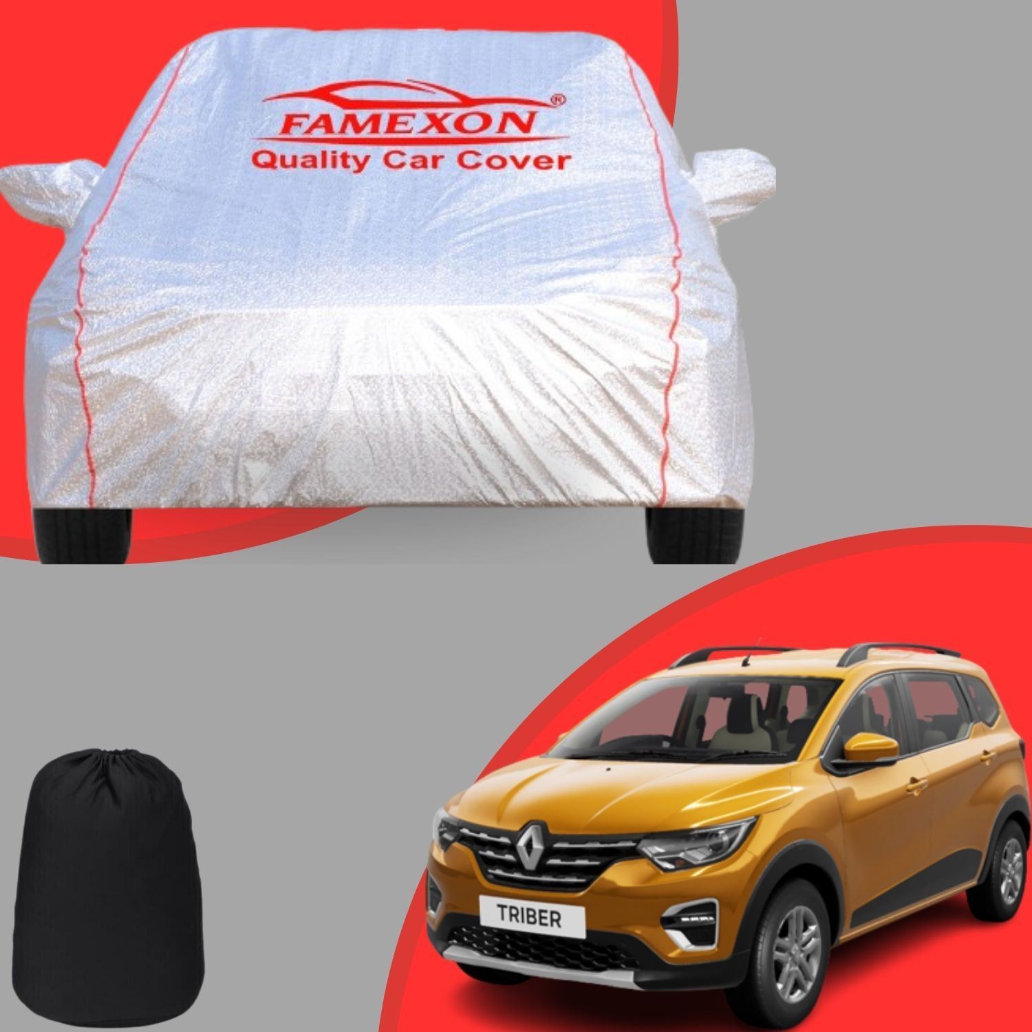 Image of FAMEXON Car Cover For Renault Triber (With Mirror Pockets)