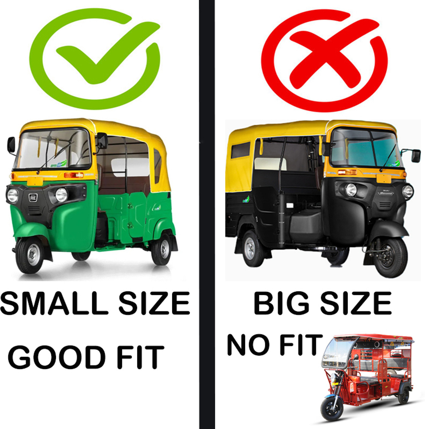 Image of Tamanchi Autocare Car Cover For Universal For Autorickshaw, Bajaj Universal For Autorickshaw