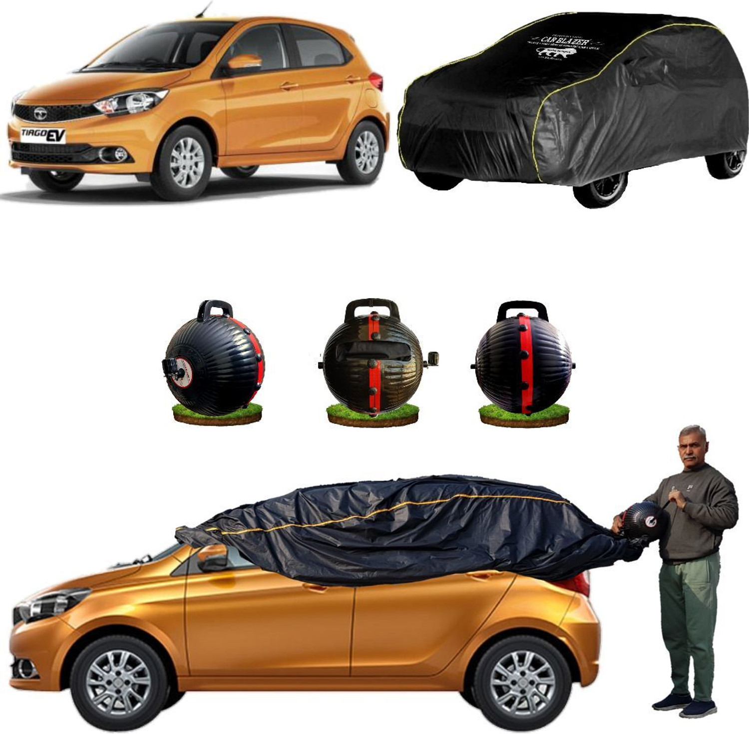 Image of CARBLAZER Car Cover For Tata Tiago EV (Without Mirror Pockets)