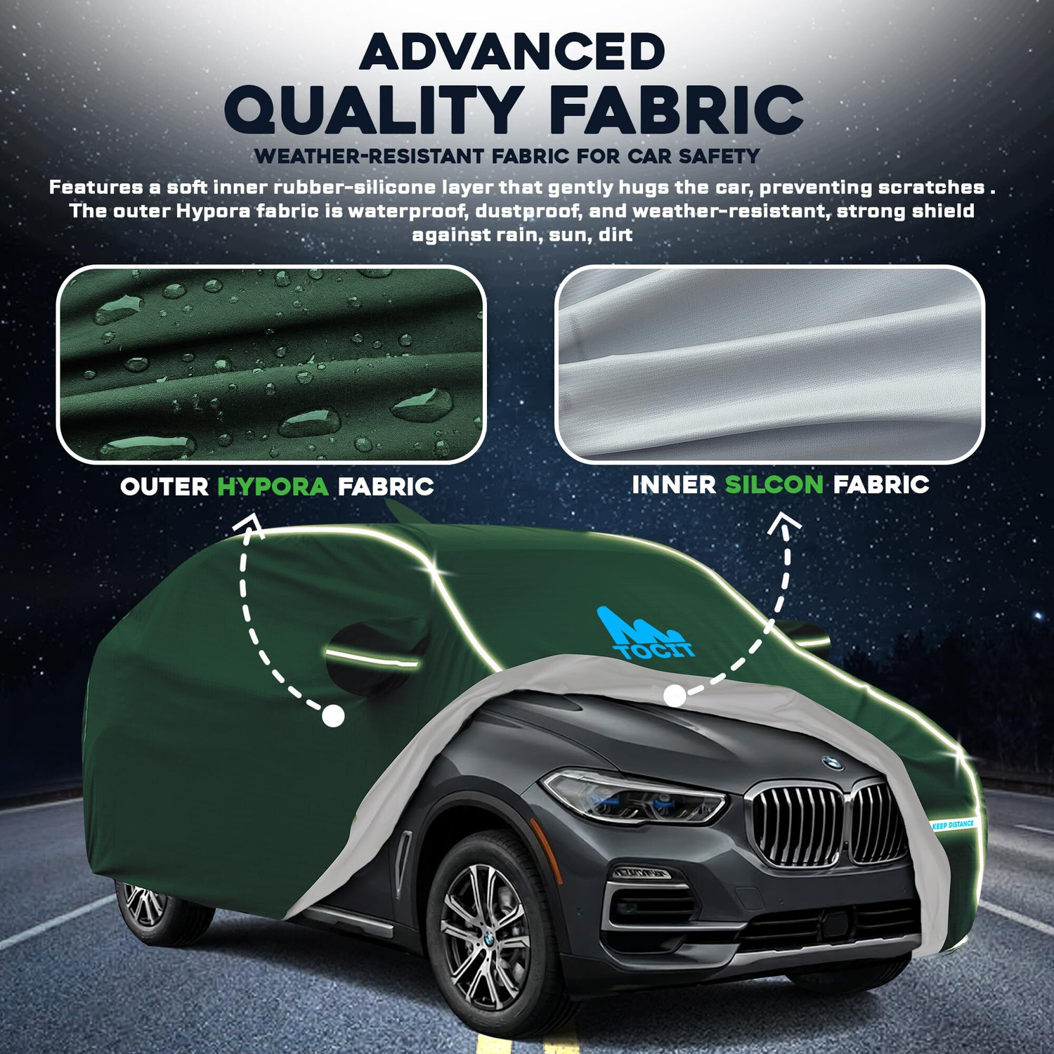 Image of TOCIT Car Cover For Hyundai Exter (With Mirror Pockets)