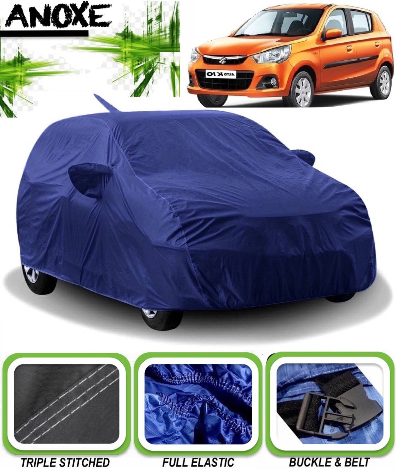 ANOXE Car Cover For Maruti Suzuki Alto K10 (With Mirror Pockets)
