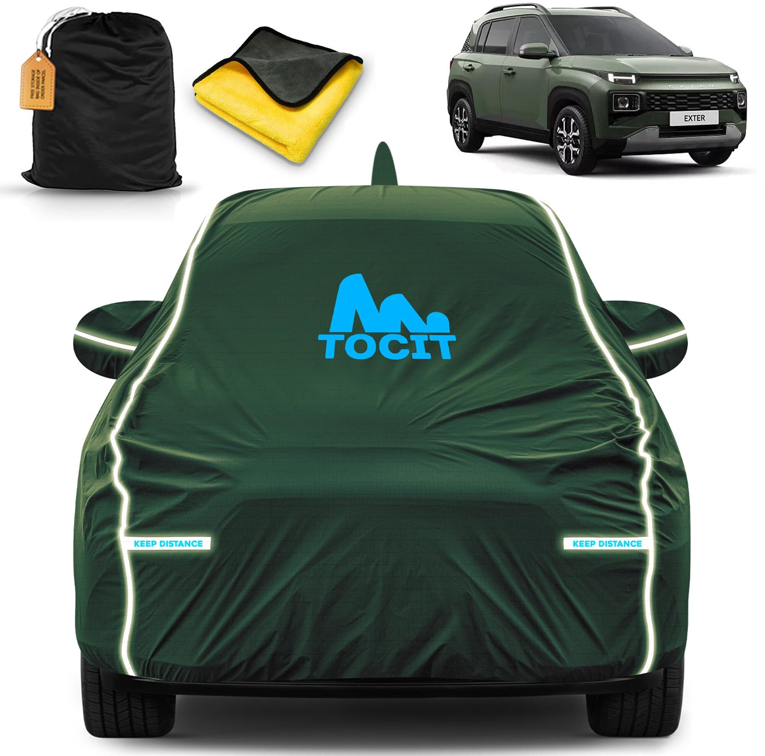 Image of TOCIT Car Cover For Hyundai Exter (With Mirror Pockets)