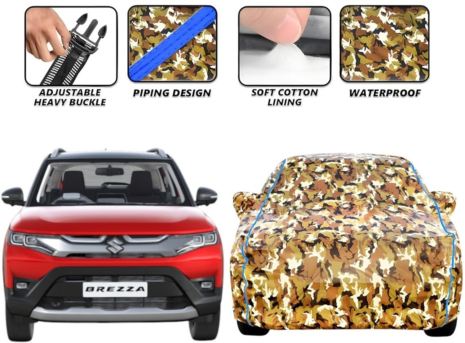 Image of Kishori Enterprises Maruti Suzuki Brezza Body Cover (Yellow, For 2024 Models)
