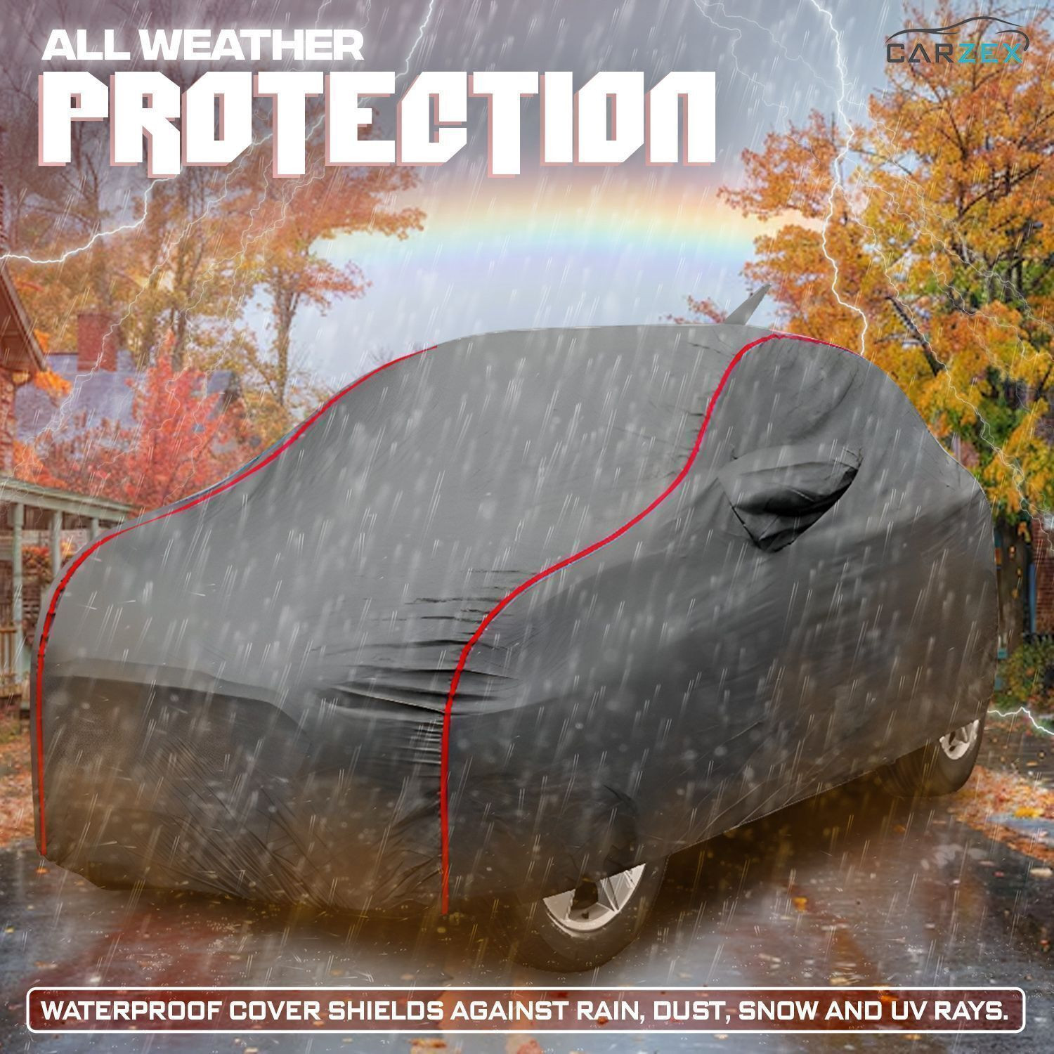 Image of CARZEX Car Cover For Hyundai Elite i20 (With Mirror Pockets)