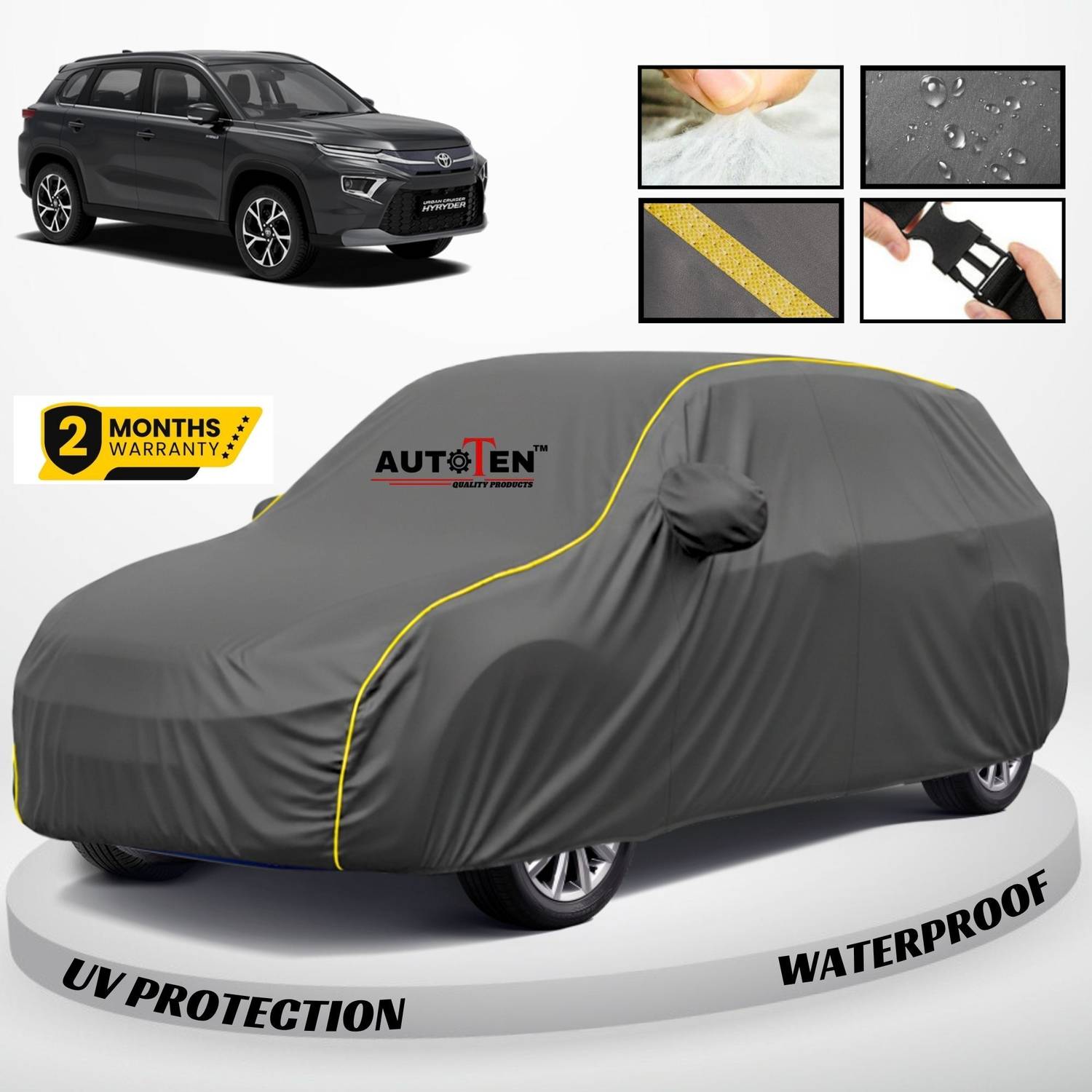 AutoTen Car Cover For Toyota Urban Cruiser Hyryder (With Mirror Pockets)