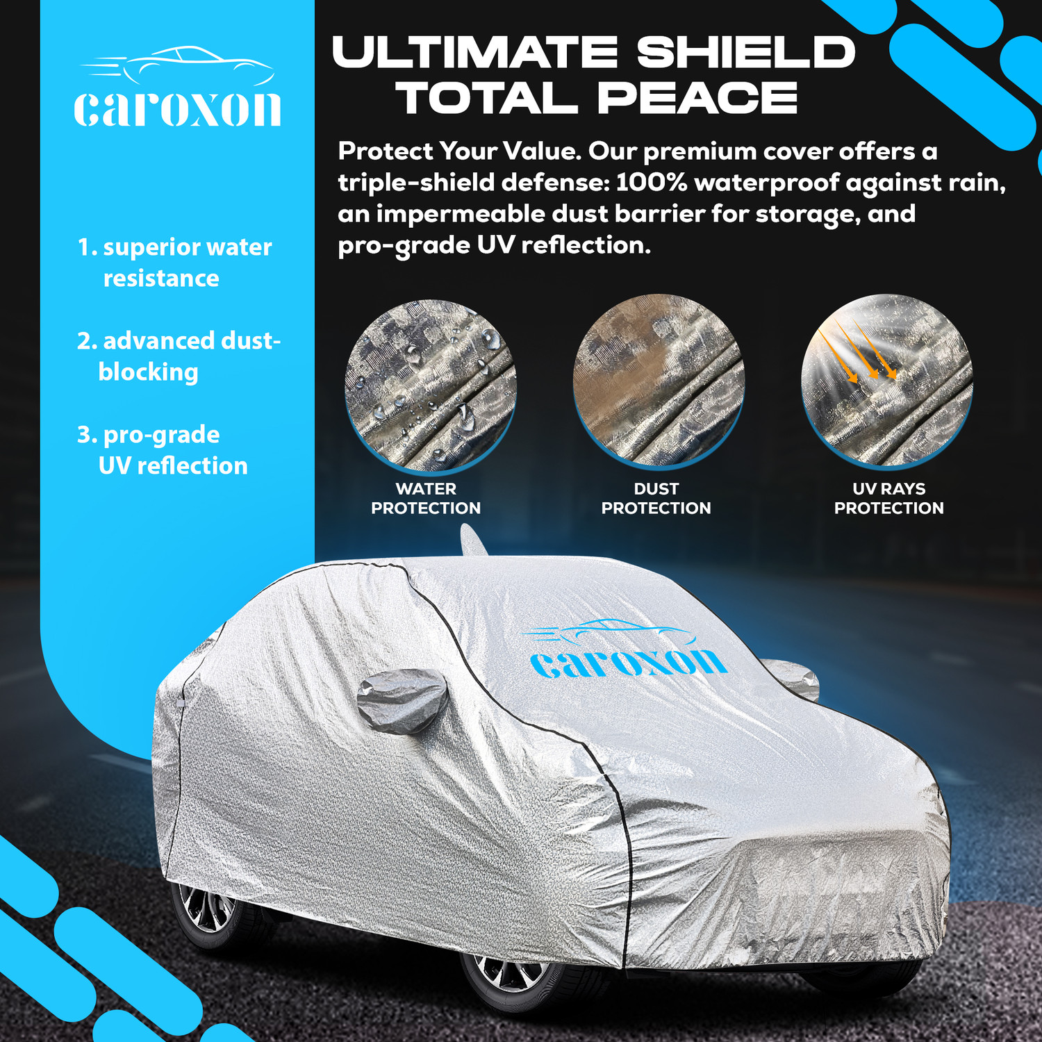 Image of CAROXON Car Cover For Nissan Kicks (With Mirror Pockets)