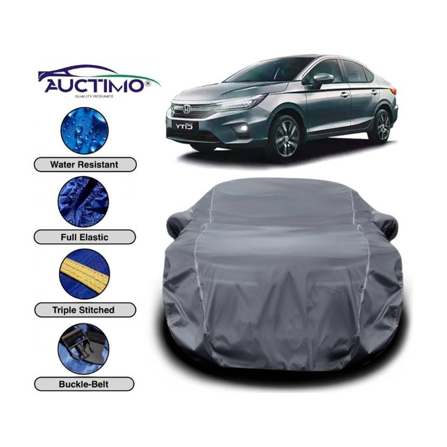 AUCTIMO Car Cover For Honda City (With Mirror Pockets)
