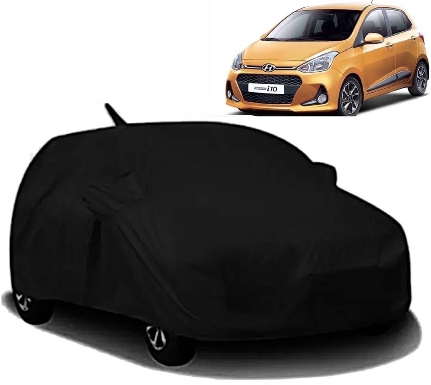 ALMICS Car Cover For Hyundai Grand i10 (With Mirror Pockets)