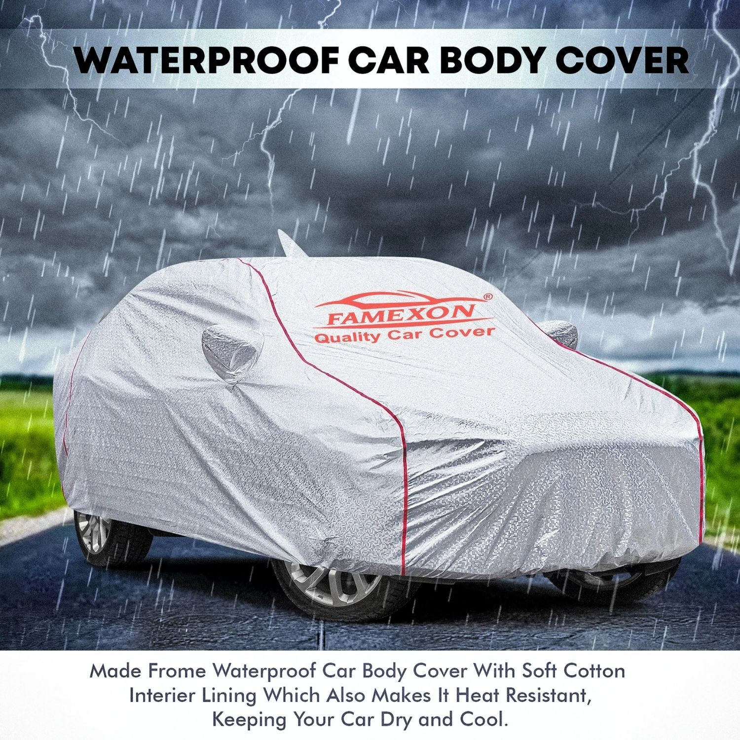 Image of FAMEXON Car Cover For Renault Triber (With Mirror Pockets)