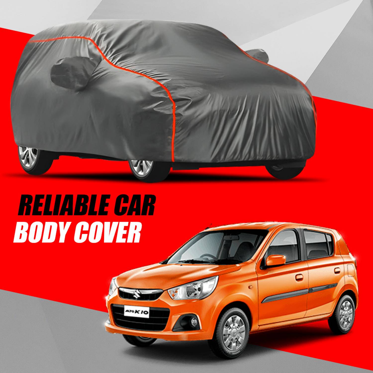 AUCTIMO Car Cover For Maruti Suzuki Alto K10 (With Mirror Pockets)