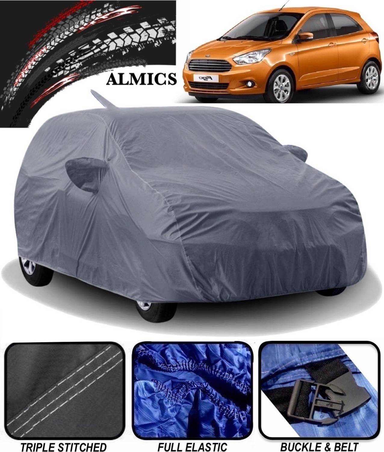 ALMICS Car Cover For Ford Figo (With Mirror Pockets)