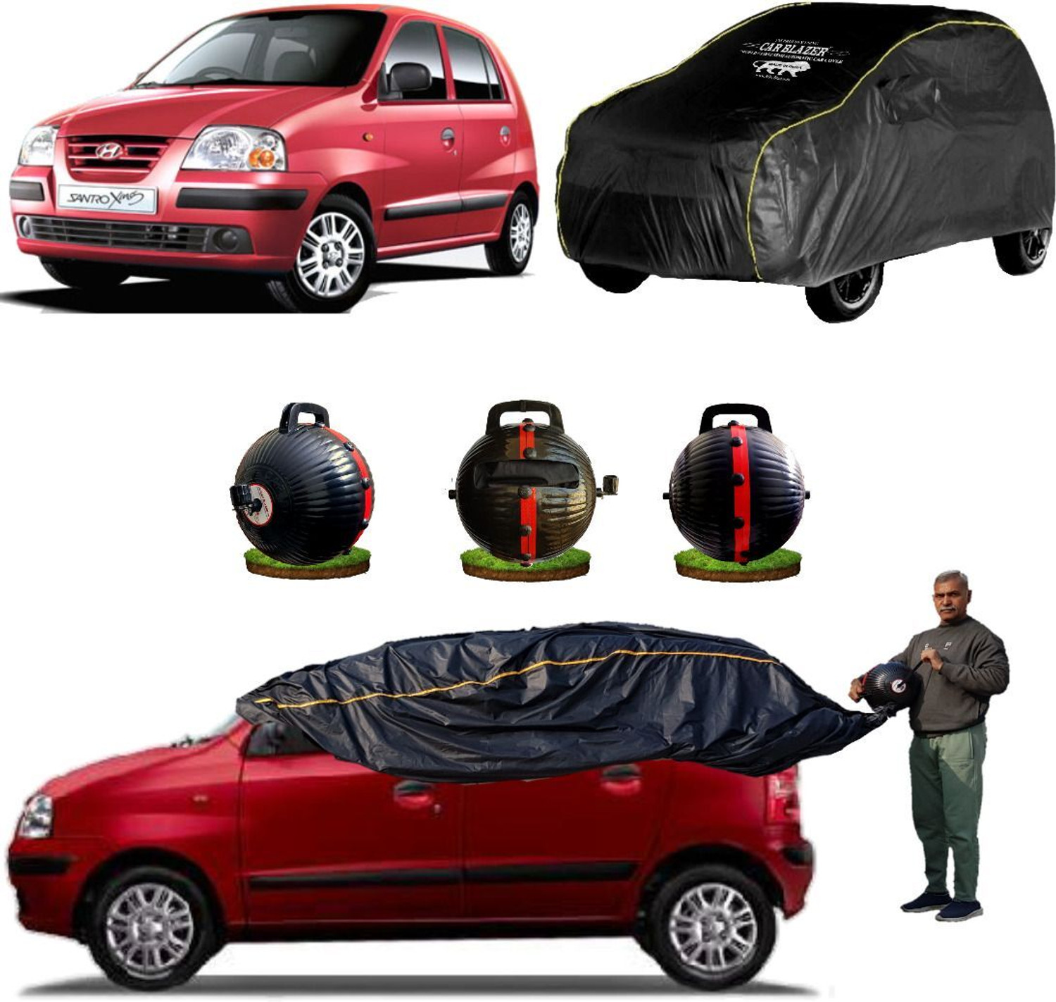 Image of CARBLAZER Car Cover For Hyundai Santro Xing (Without Mirror Pockets)