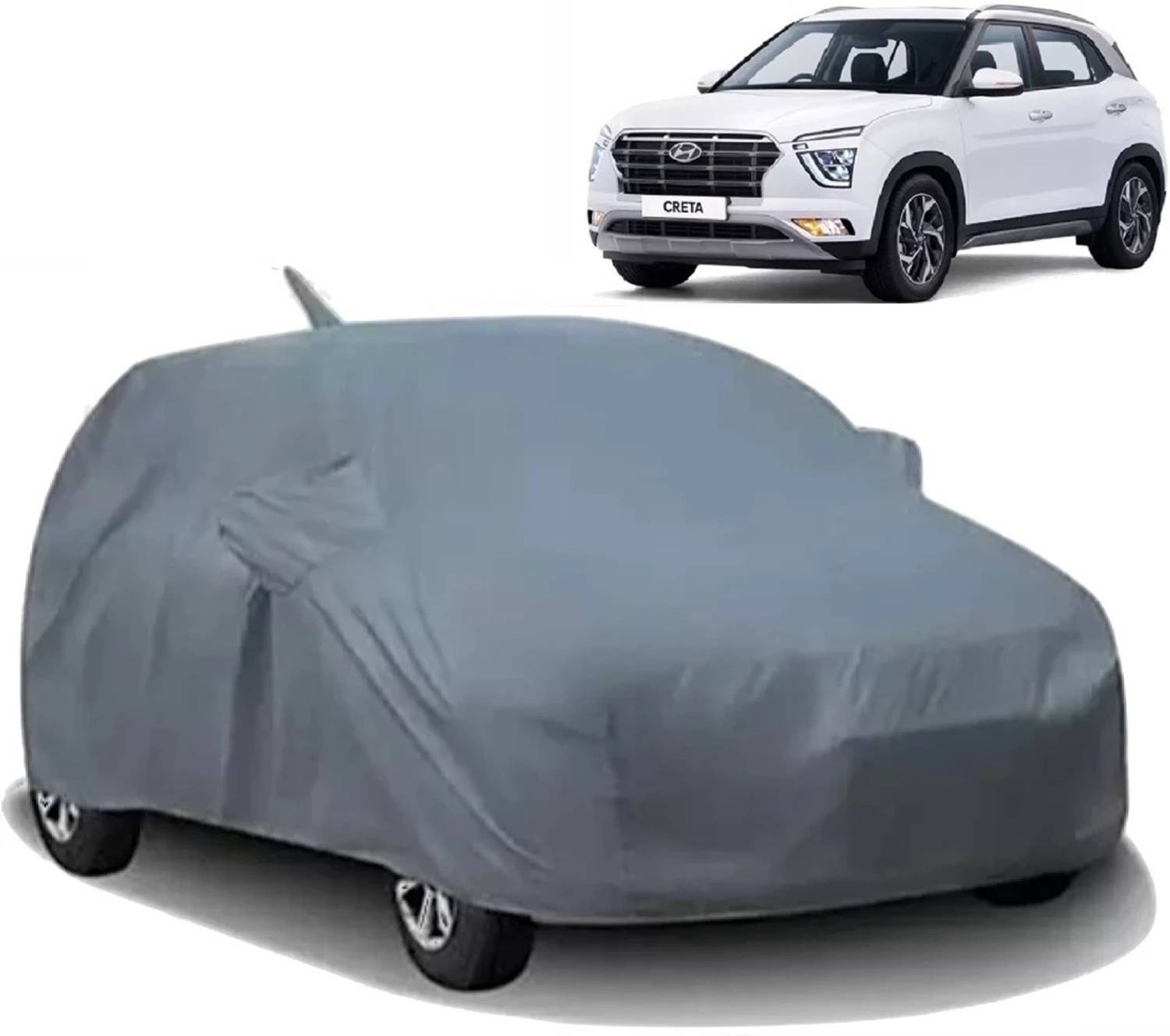 ALMICS Car Cover For Hyundai Creta (With Mirror Pockets)