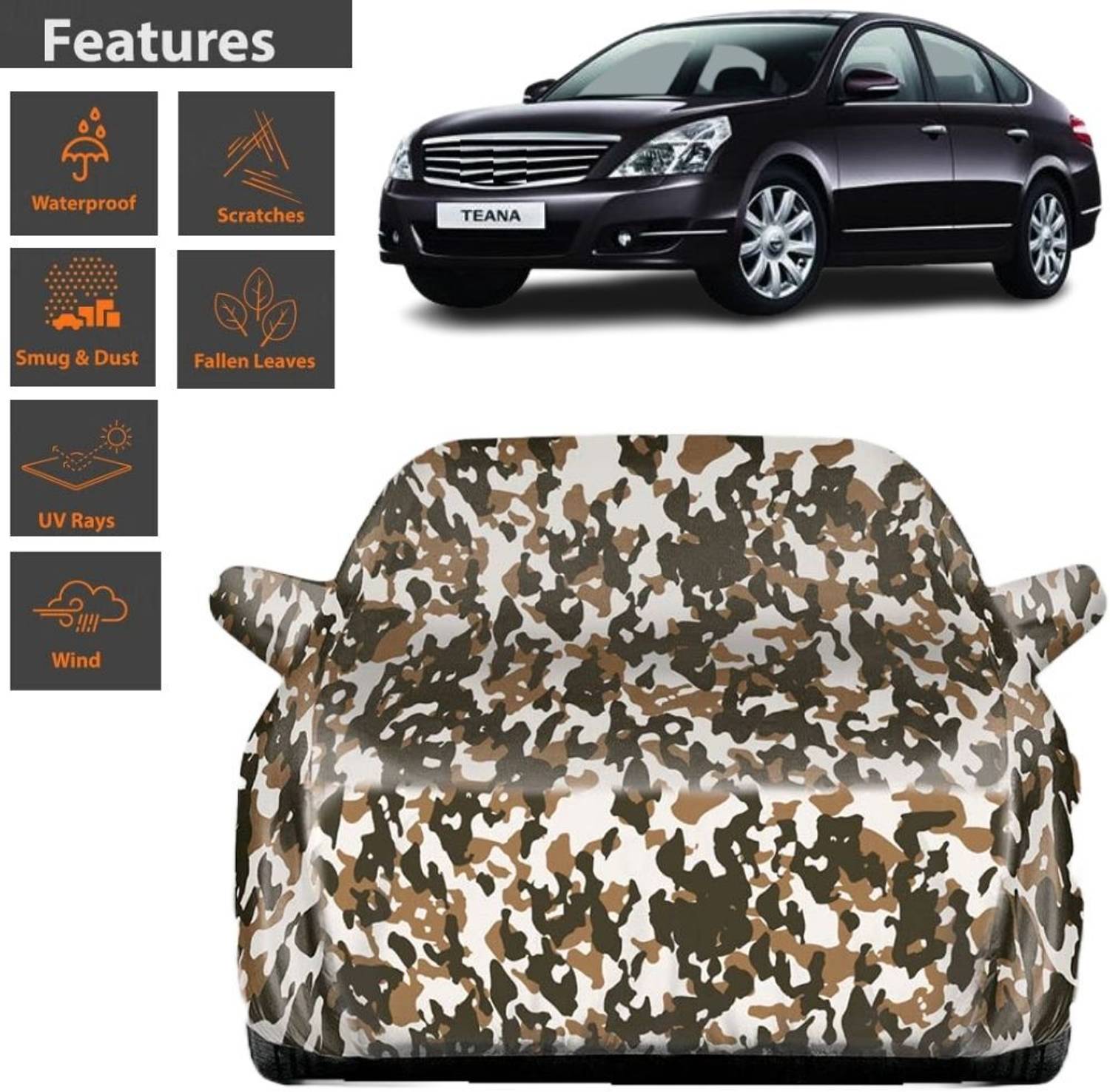 BOTAUTO Car Cover For Nissan Teana, Universal For Car, Teana 2.5L (With Mirror Pockets)
