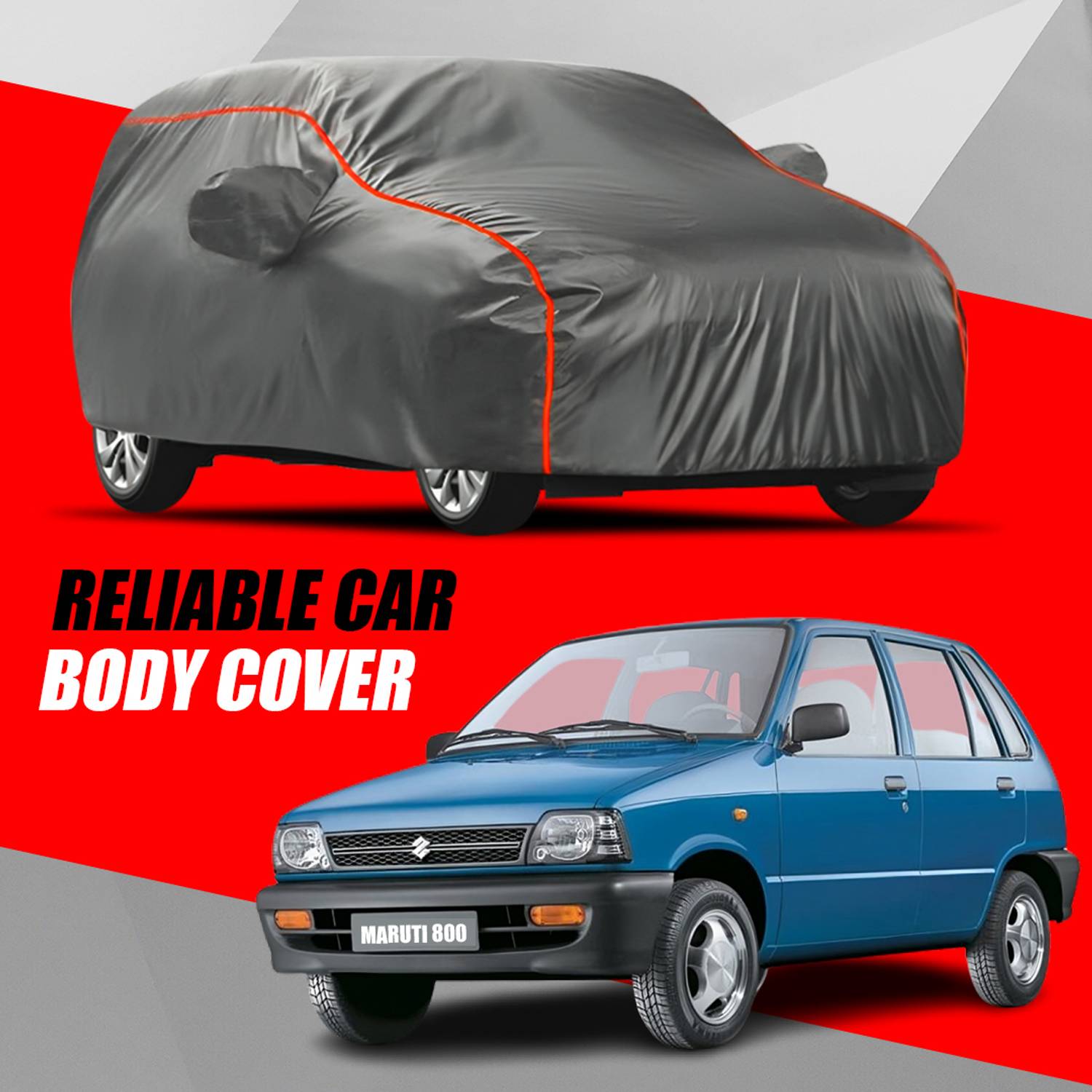 ALMICS Car Cover For Maruti Suzuki 800 (With Mirror Pockets)