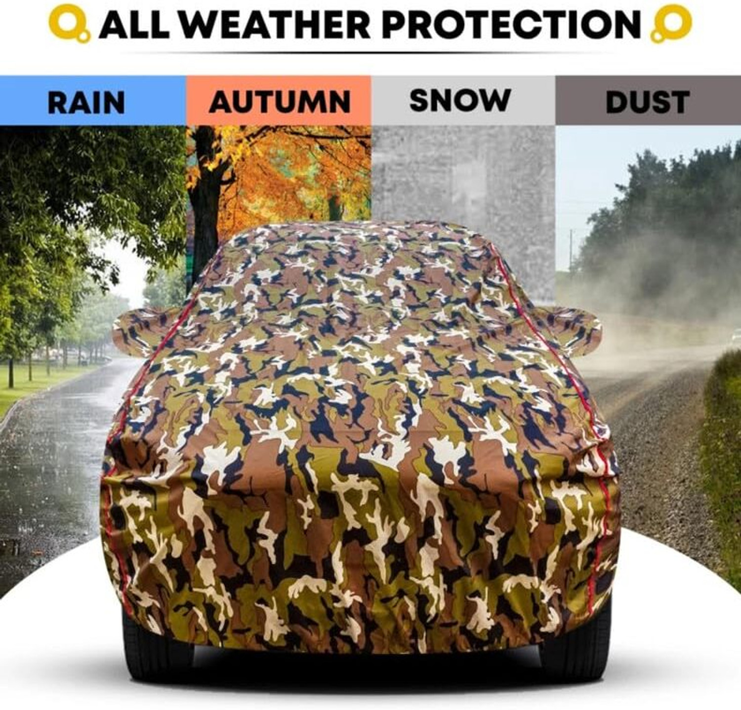Image of Joyosfy Car Cover For Chevrolet Spark, Spark 1 LS, Spark 1.0 LT, Spark Nsplit, Spark Split, Spark Nsplit (With Mirror Pockets)