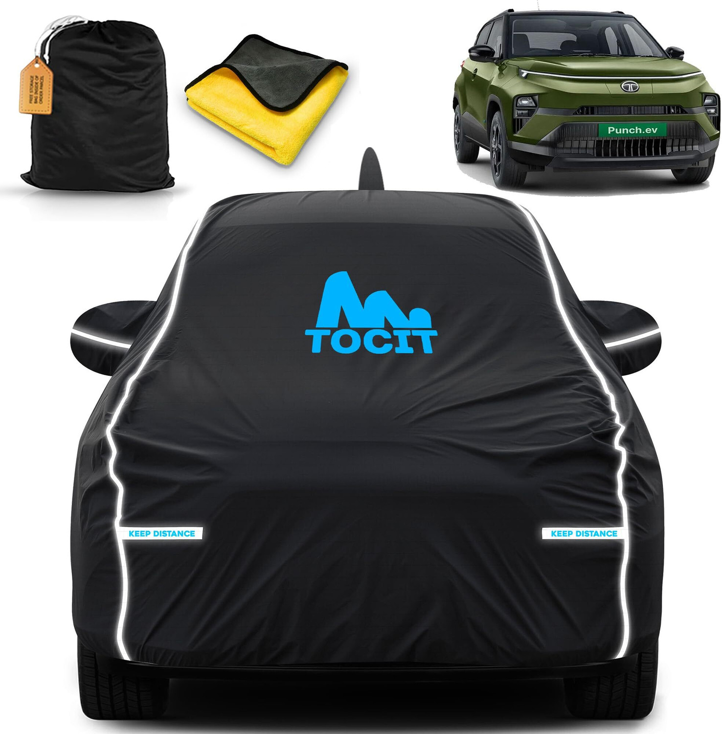 Image of TOCIT Car Cover For Tata Punch EV (With Mirror Pockets)