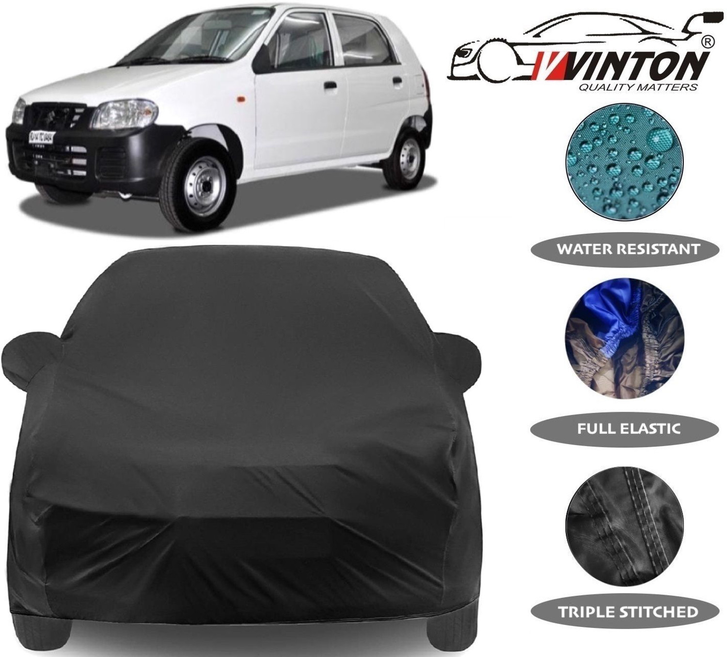 Image of CoverXpert Car Cover For Maruti Suzuki Alto (With Mirror Pockets)