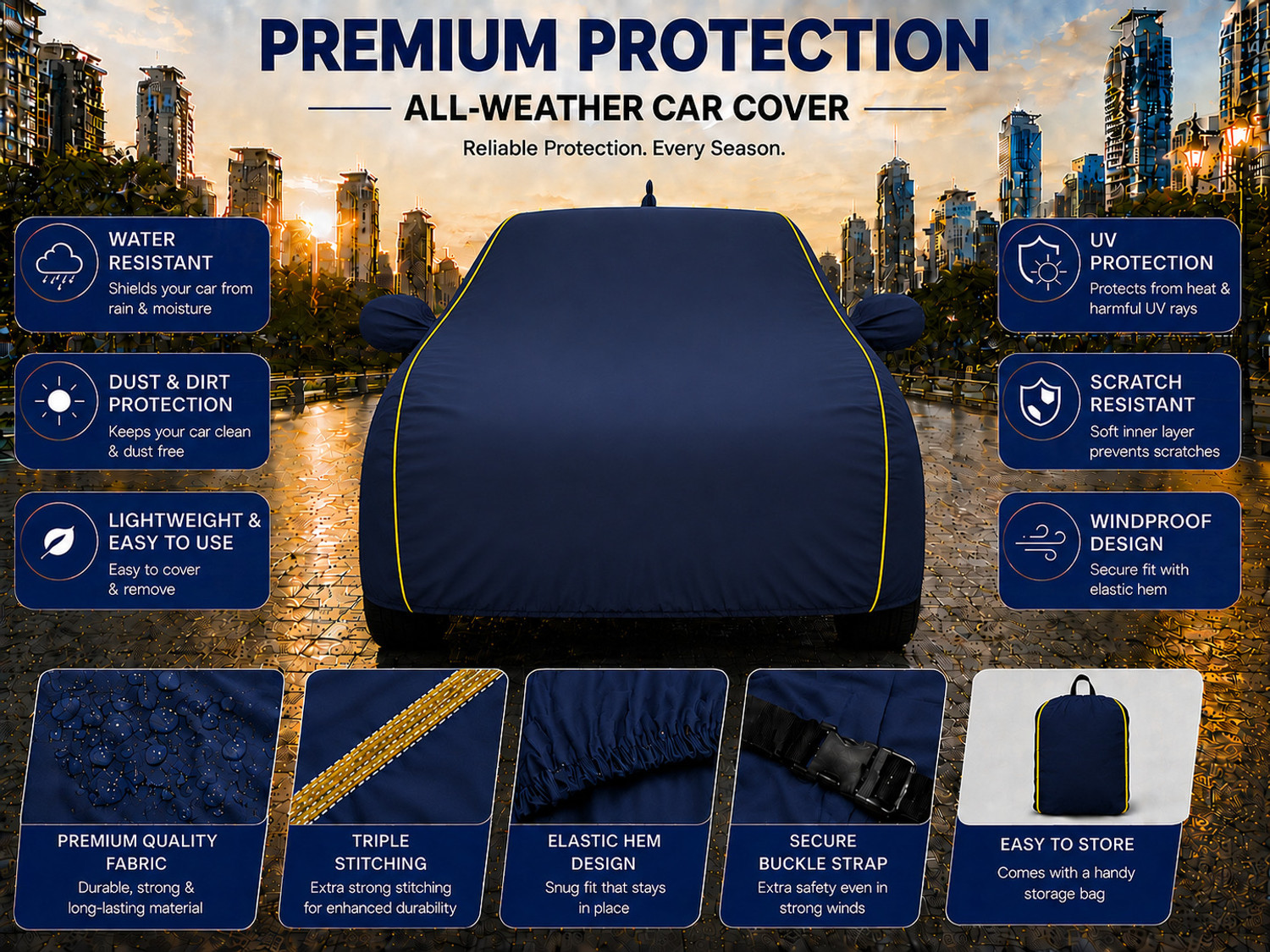 Image of DRIZE Mahindra BE 6 Body Cover (Blue, For 2024, 2025, 2026 Models)