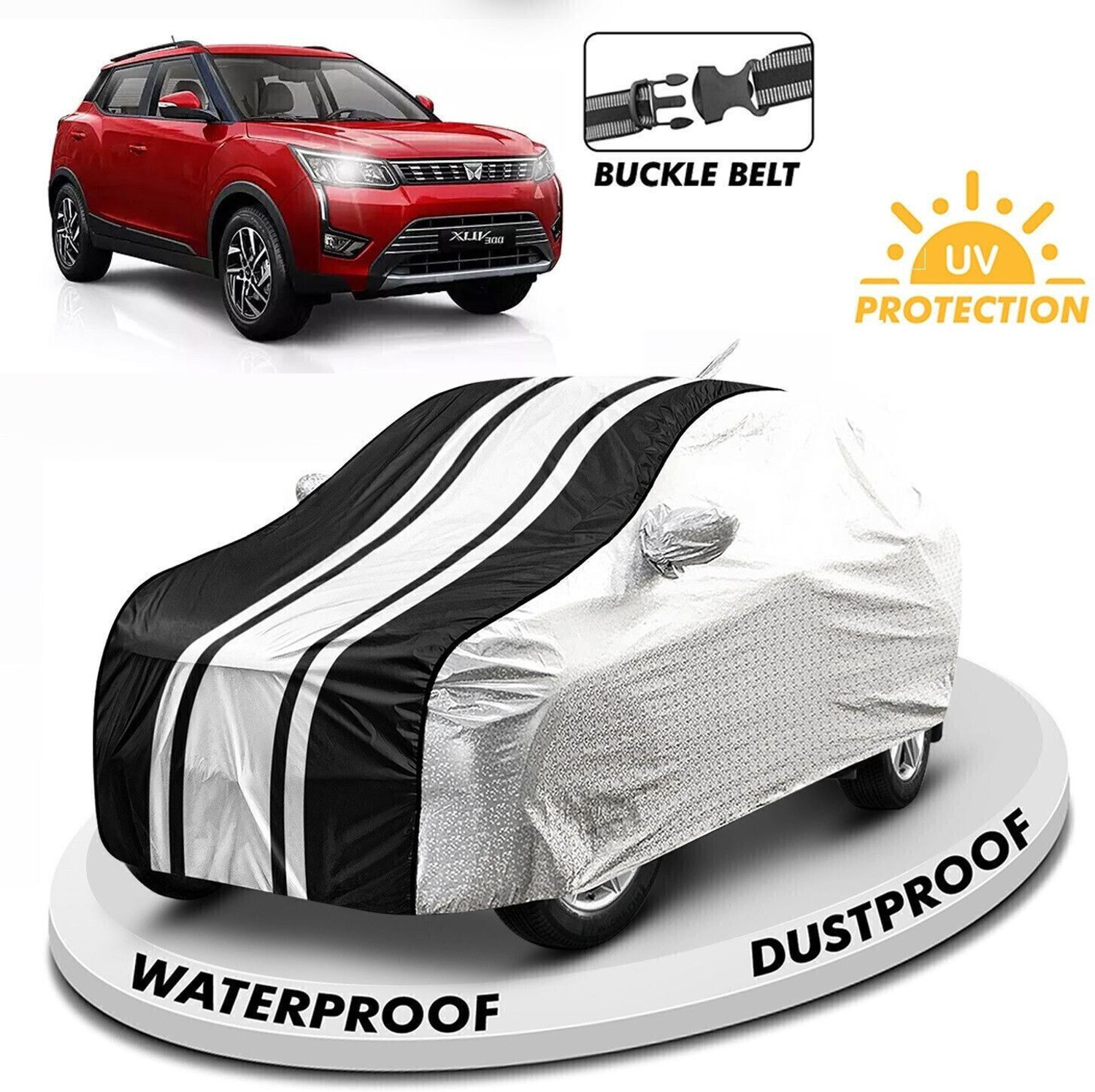 Image of CARZEX Car Cover For Mahindra XUV 300 (With Mirror Pockets)