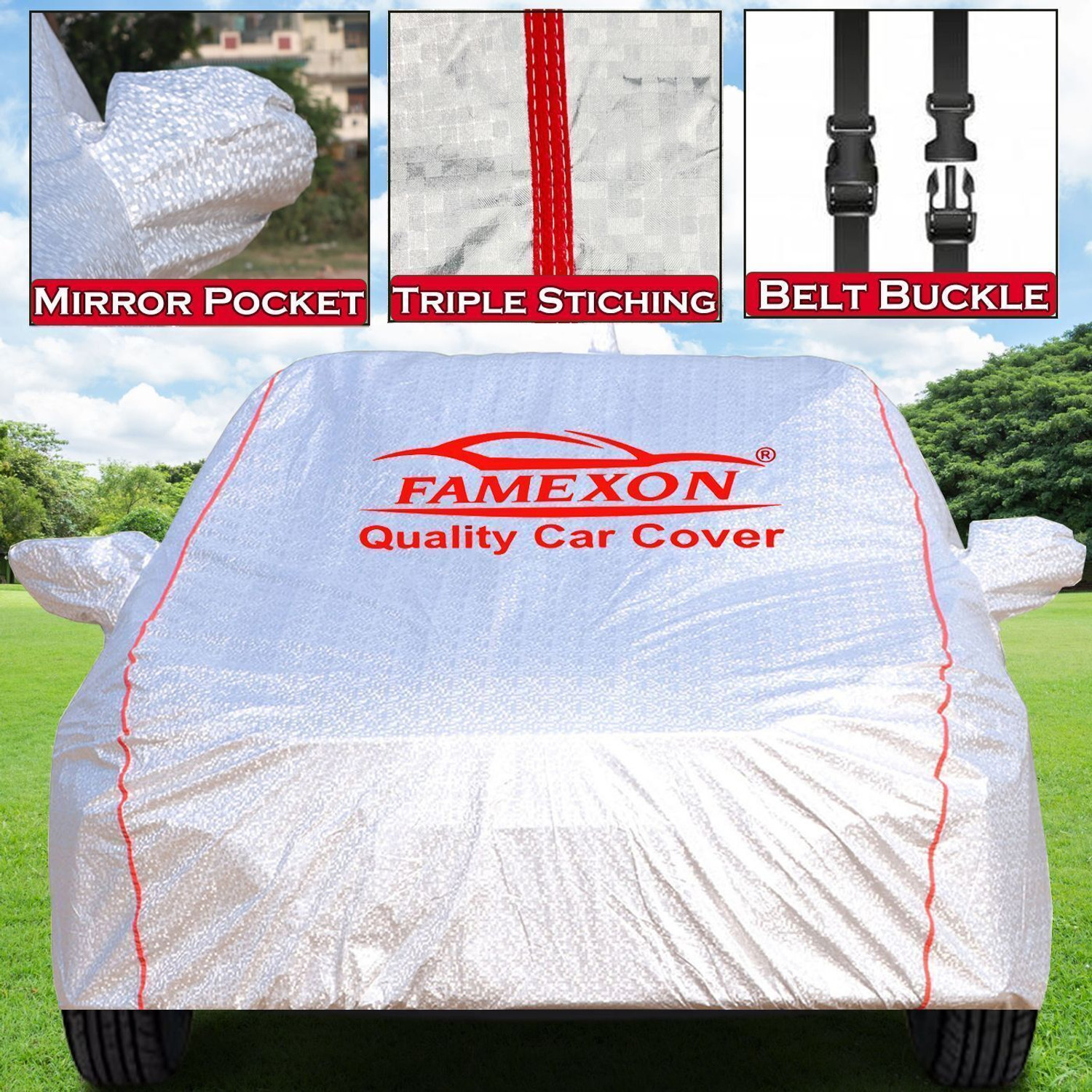 Image of FAMEXON Car Cover For Tata Altroz, Altroz XZ Diesel (With Mirror Pockets)