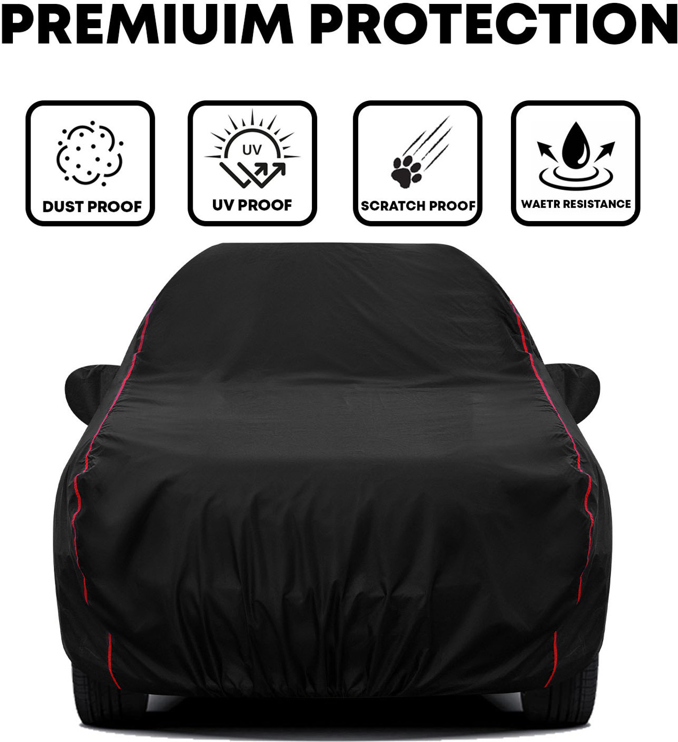 Image of Grizzly Car Cover For Hyundai Santro Xing, Santro Xing 1.1L, Santro Xing GL, Santro Xing XP, Santro Xing XO (With Mirror Pockets)