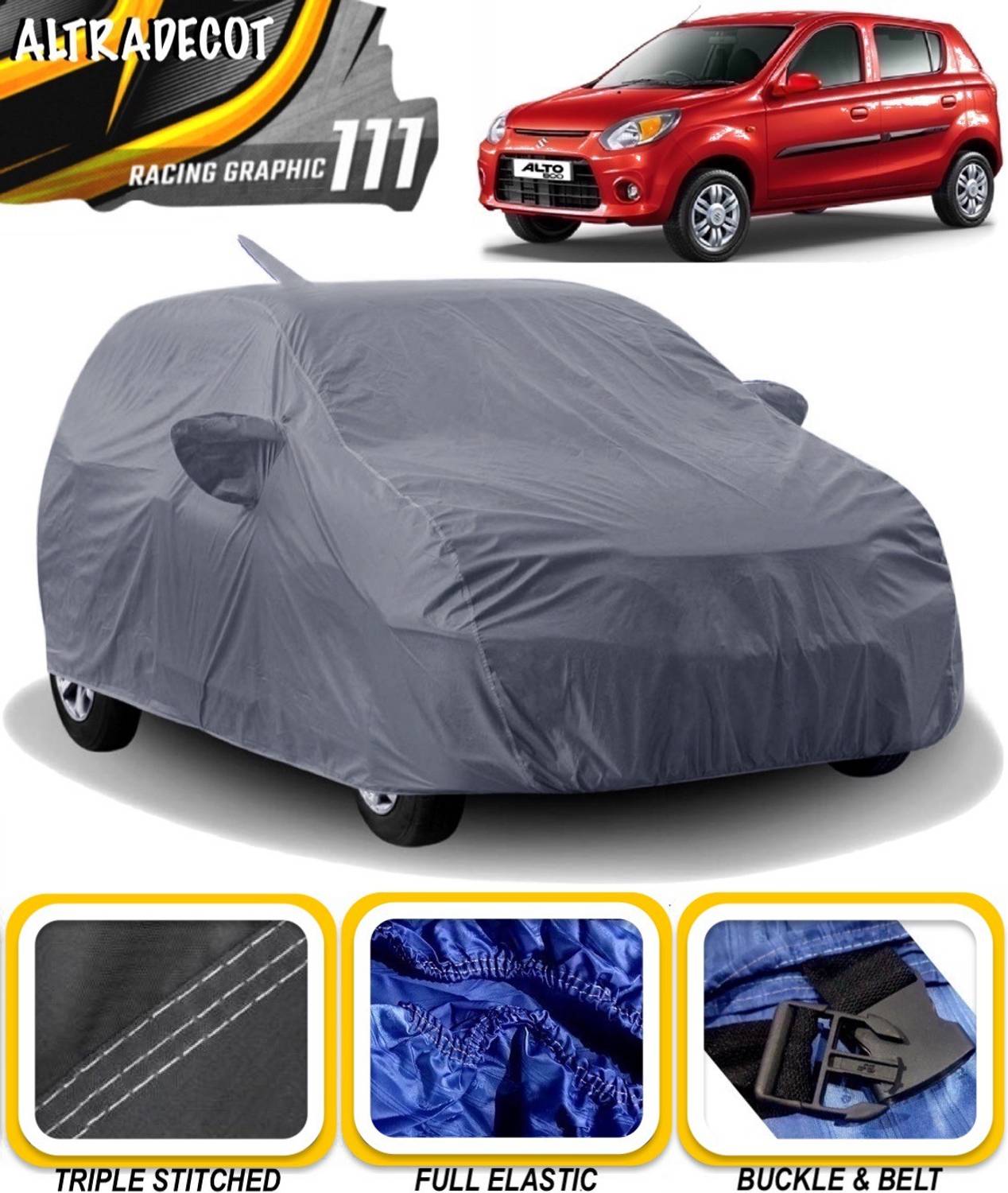 ALTRADECOT Car Cover For Maruti Suzuki Alto 800 (With Mirror Pockets)