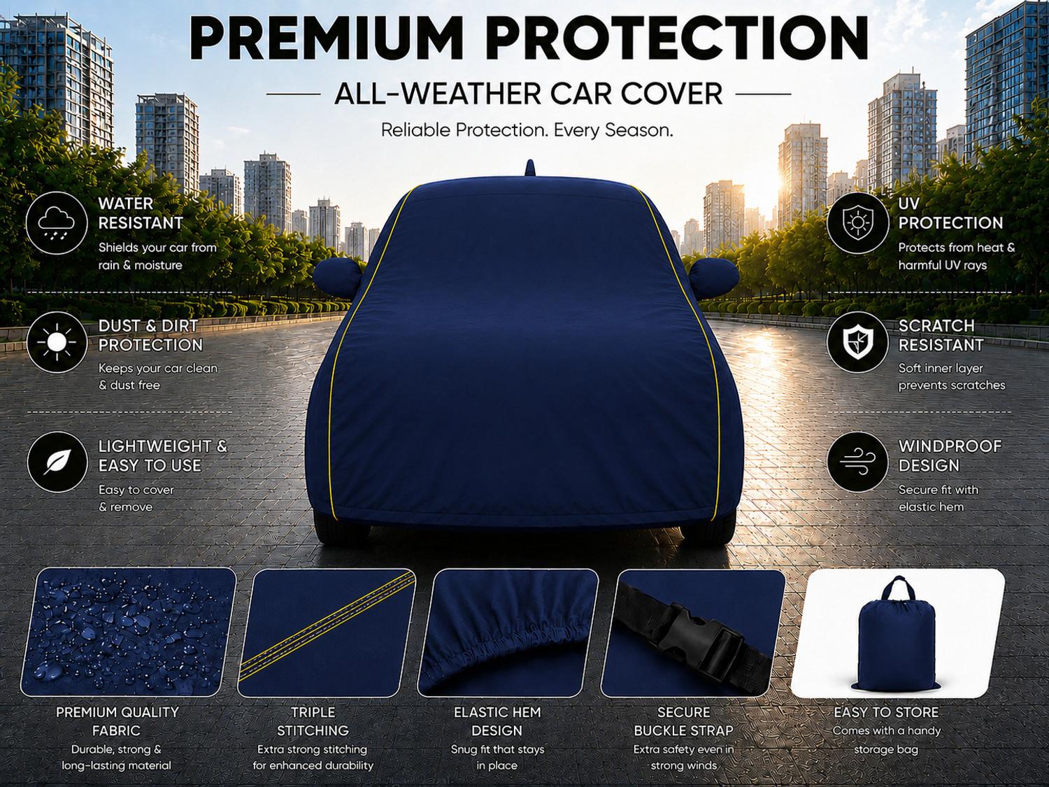 Image of DRIZE Car Cover For Toyota Rumion (With Mirror Pockets)