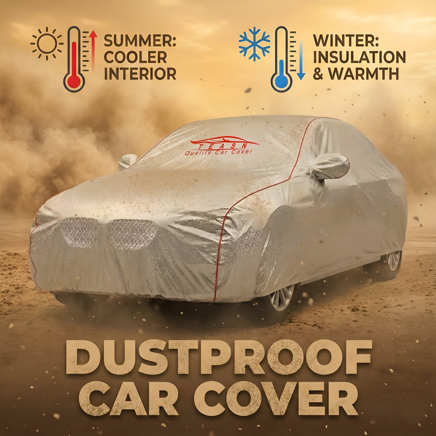 Image of TEASN Car Cover For Maruti Suzuki Brezza (With Mirror Pockets)