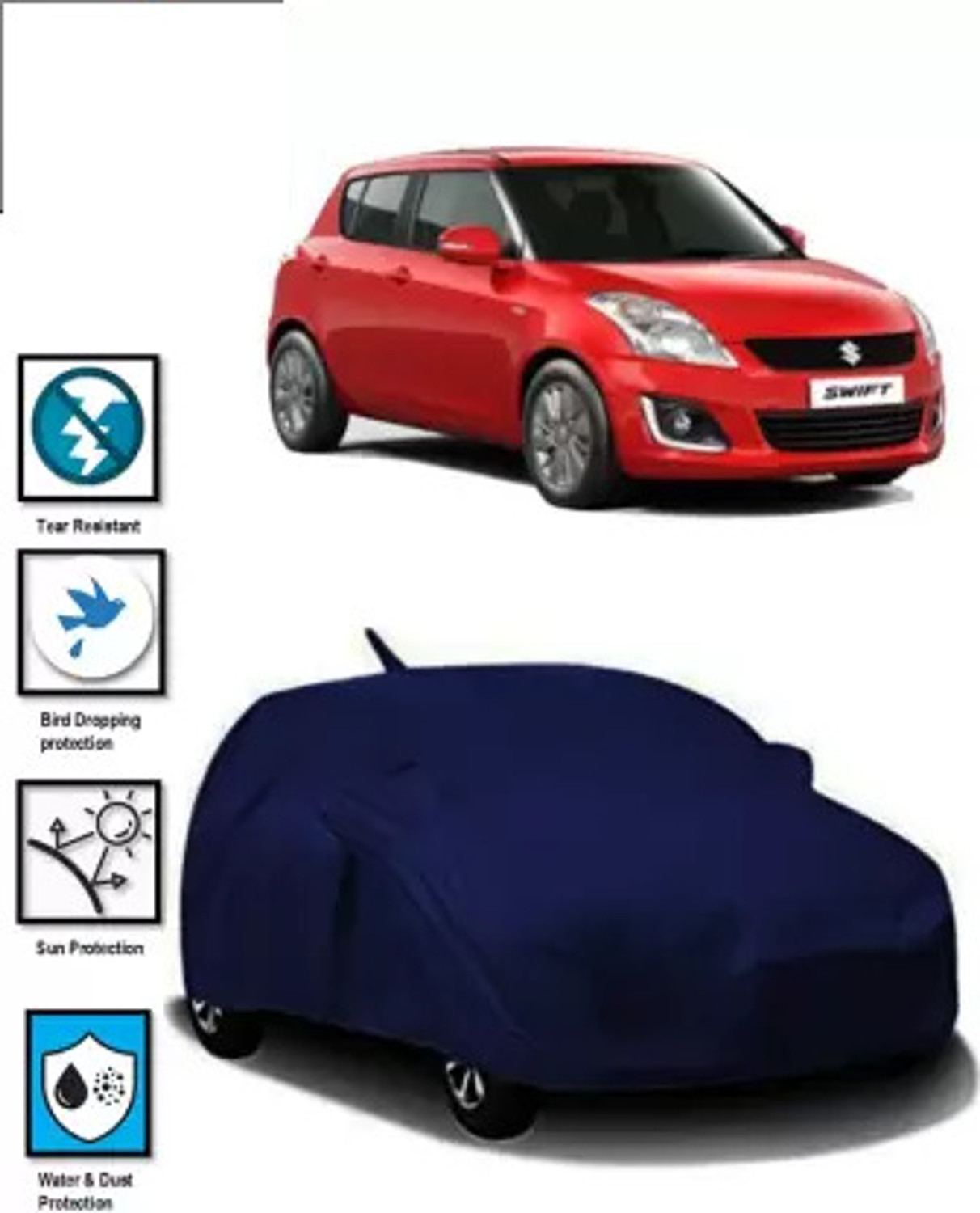 Image of AUCTIMO Car Cover For Maruti Suzuki Swift (With Mirror Pockets)