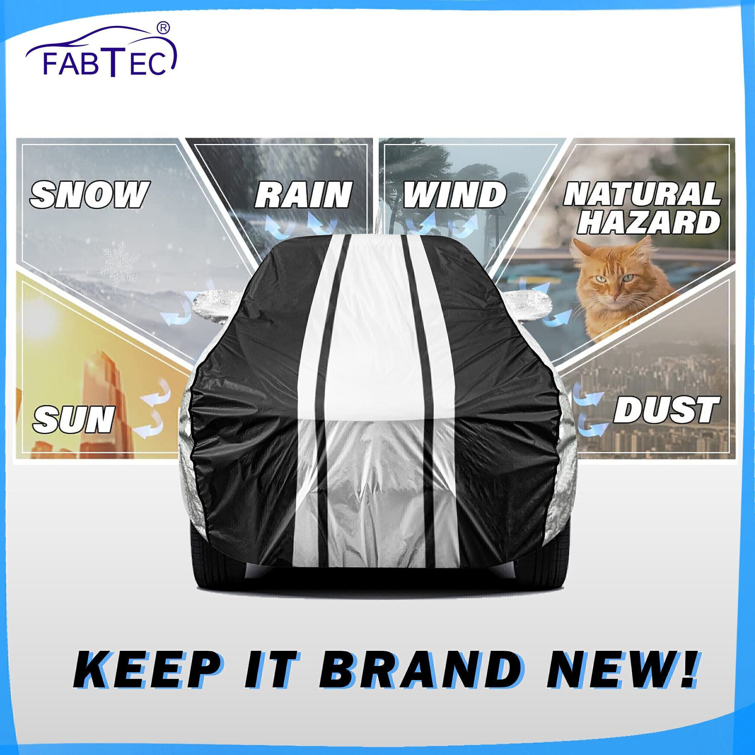 Image of FABTEC Car Cover For Kia Sonet (With Mirror Pockets)