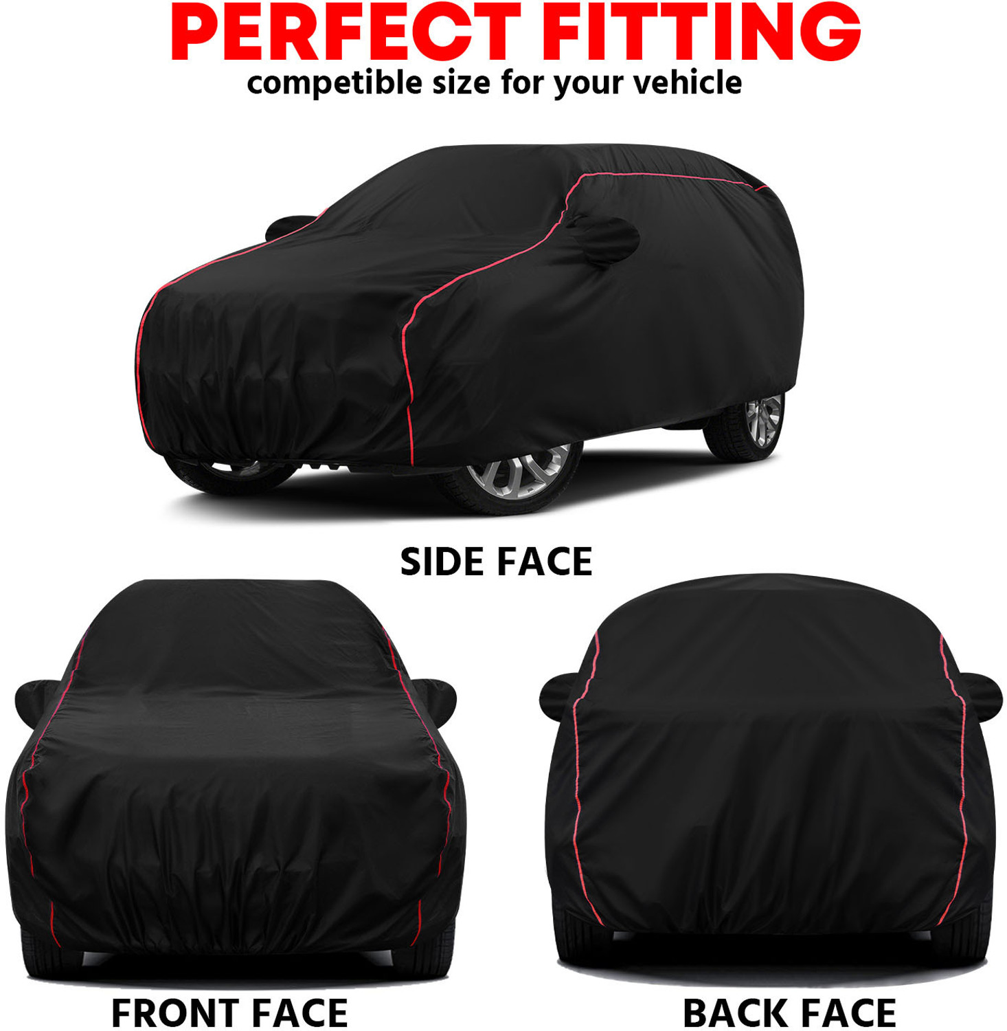 Image of Grizzly Car Cover For Hyundai Santro Xing, Santro Xing 1.1L, Santro Xing GL, Santro Xing XP, Santro Xing XO (With Mirror Pockets)