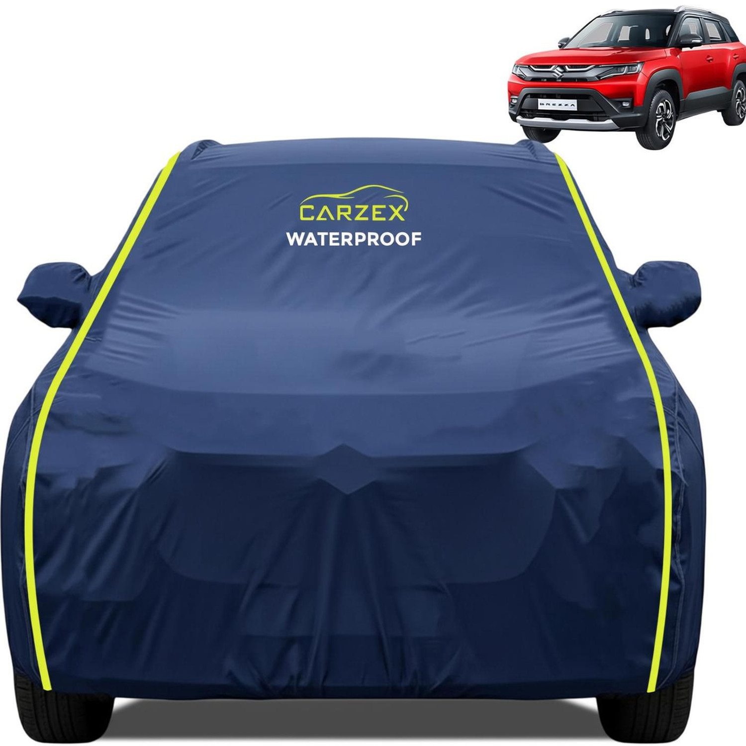 Image of CARZEX Maruti Suzuki Brezza Body Cover (Blue, For 2024, 2025, 2026 Models)