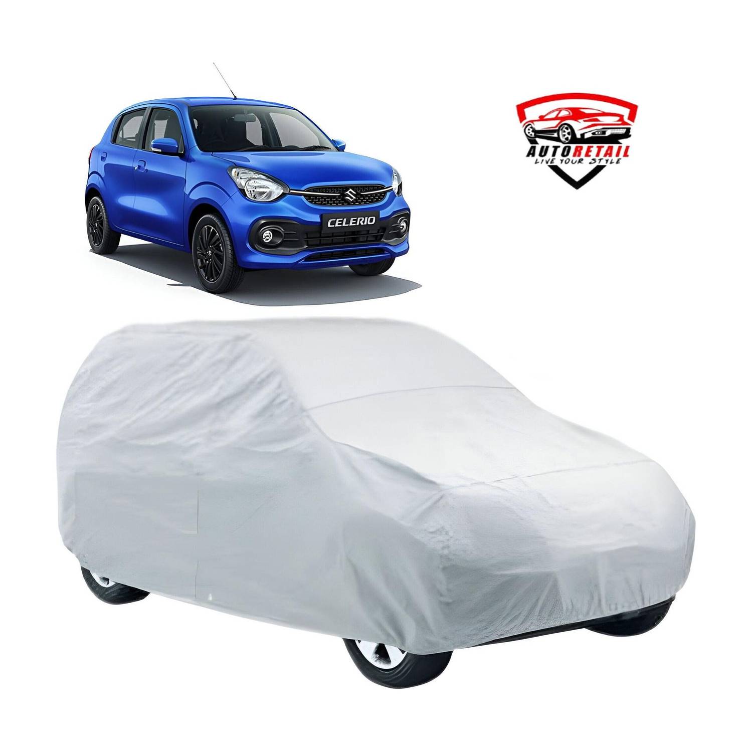 AutoRetail Car Cover For Maruti Suzuki Celerio, Celerio Green VXI, Celerio Green VXI Optional, Celerio LDI Optional, Celerio LXI Petrol, Celerio VDi, Celerio VXI, Celerio VXI AT, Celerio VXI CNG, Celerio VXI Petrol (Without Mirror Pockets)