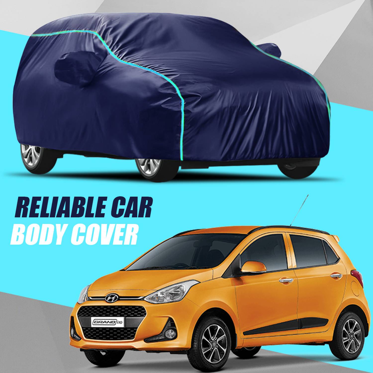 AUCTIMO Car Cover For Hyundai Grand i10 (With Mirror Pockets)