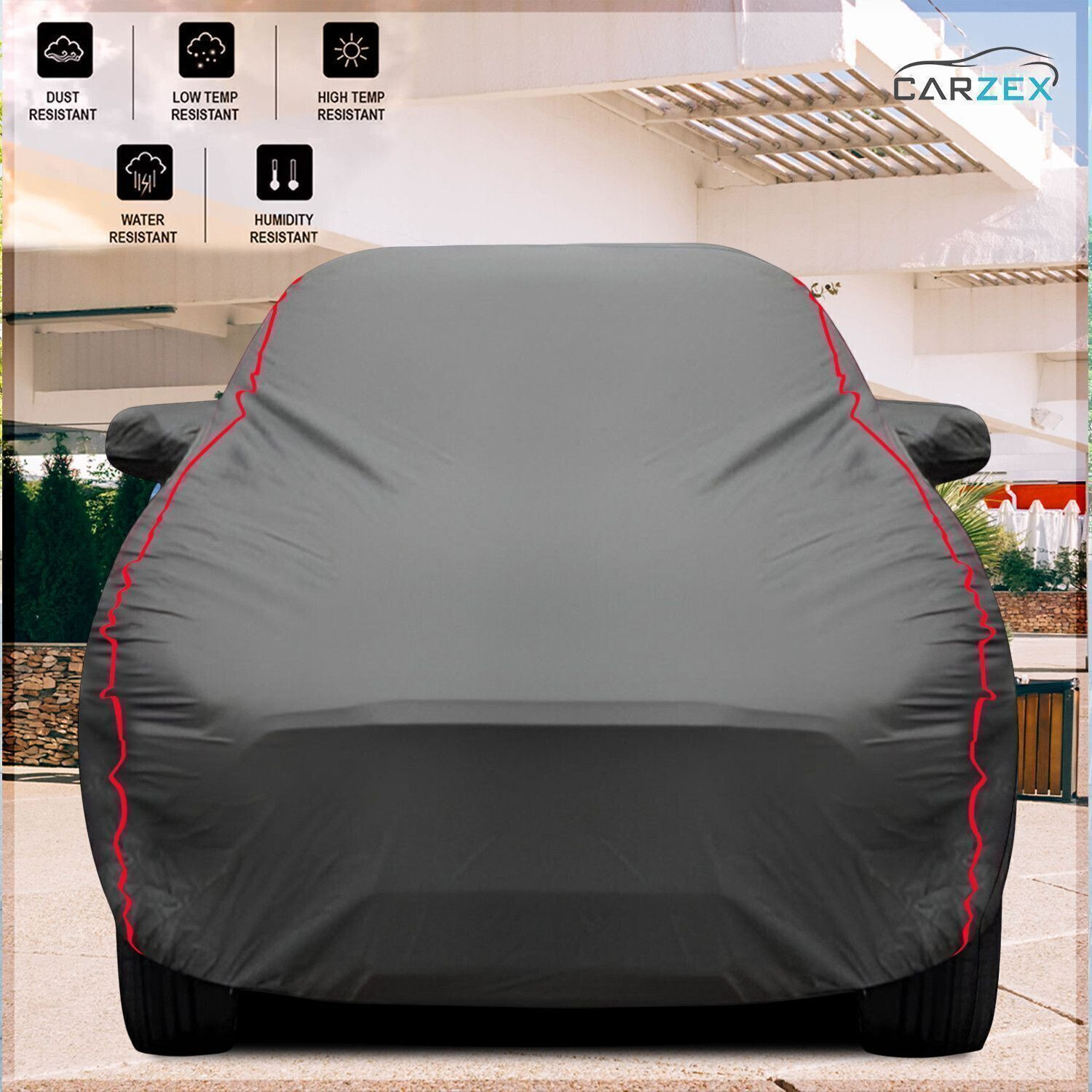 Image of CARZEX Car Cover For Honda Amaze (With Mirror Pockets)