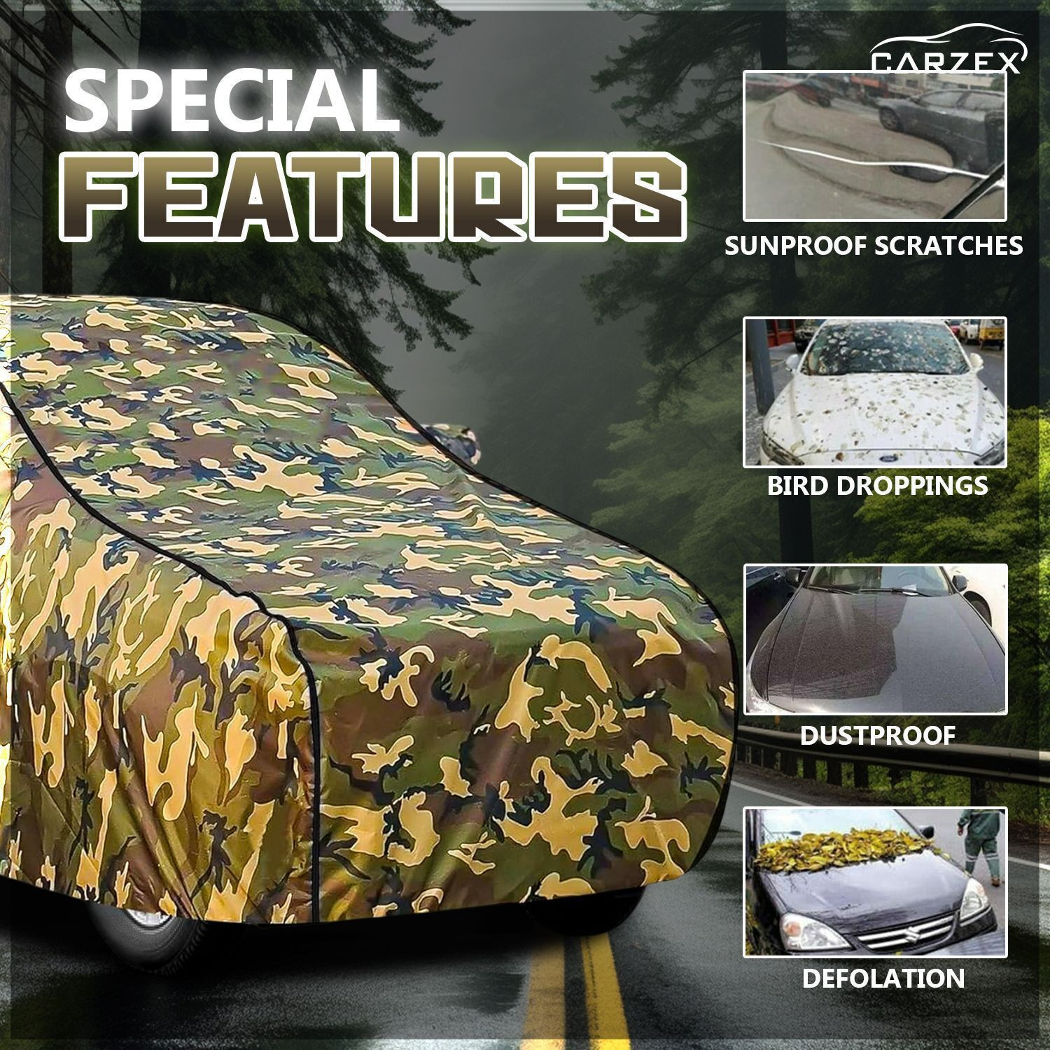 Image of CARZEX Car Cover For Volkswagen Virtus (With Mirror Pockets)